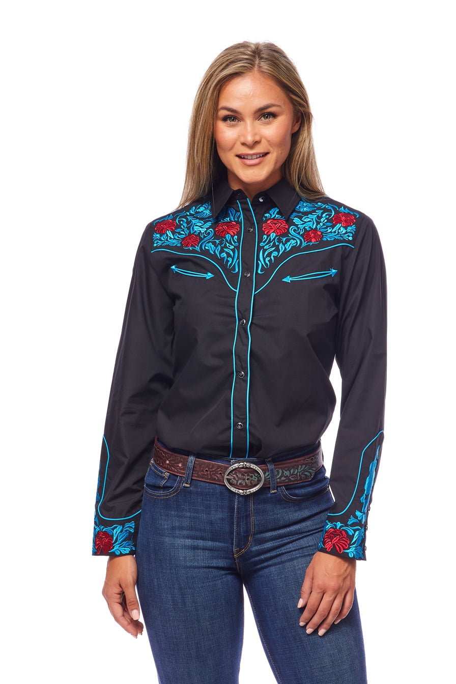 Women’s Western Embroidered Shirts-LS500-514 - Rodeo Clothing wholesale 