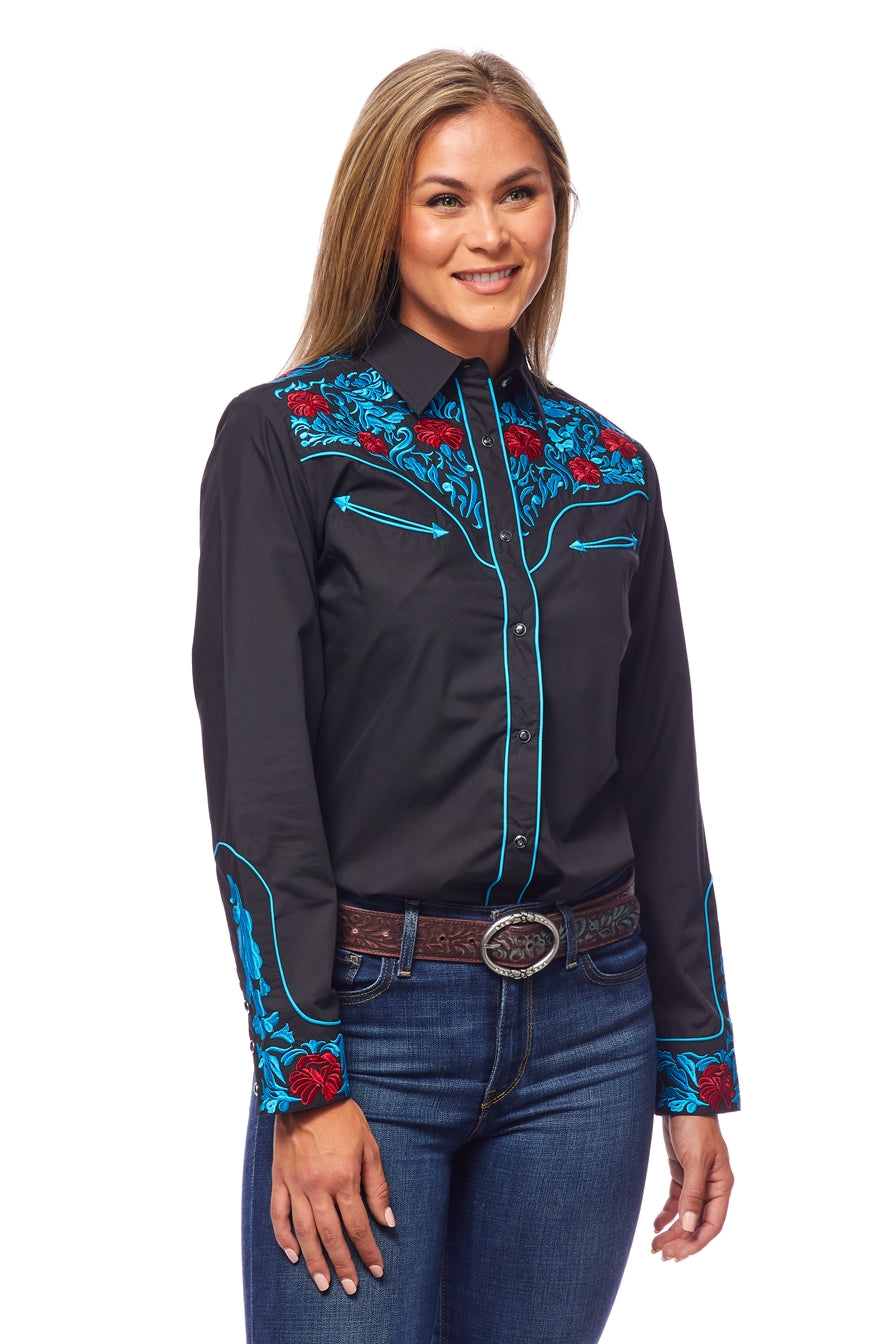 Women’s Western Embroidered Shirts-LS500-514 - Rodeo Clothing wholesale 