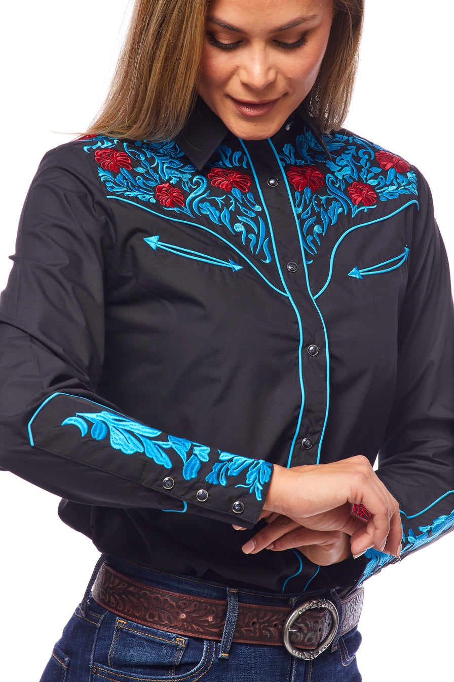 Women’s Western Embroidered Shirts-LS500-514 - Rodeo Clothing wholesale 