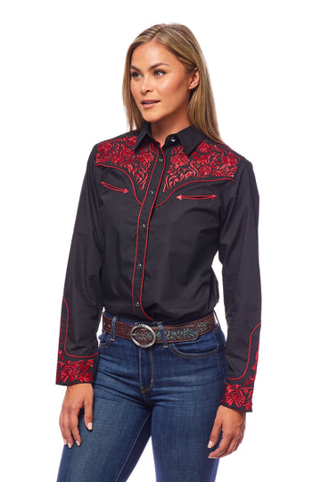 Women’s Western Embroidered Shirts-LS500-512 - Rodeo Clothing wholesale 