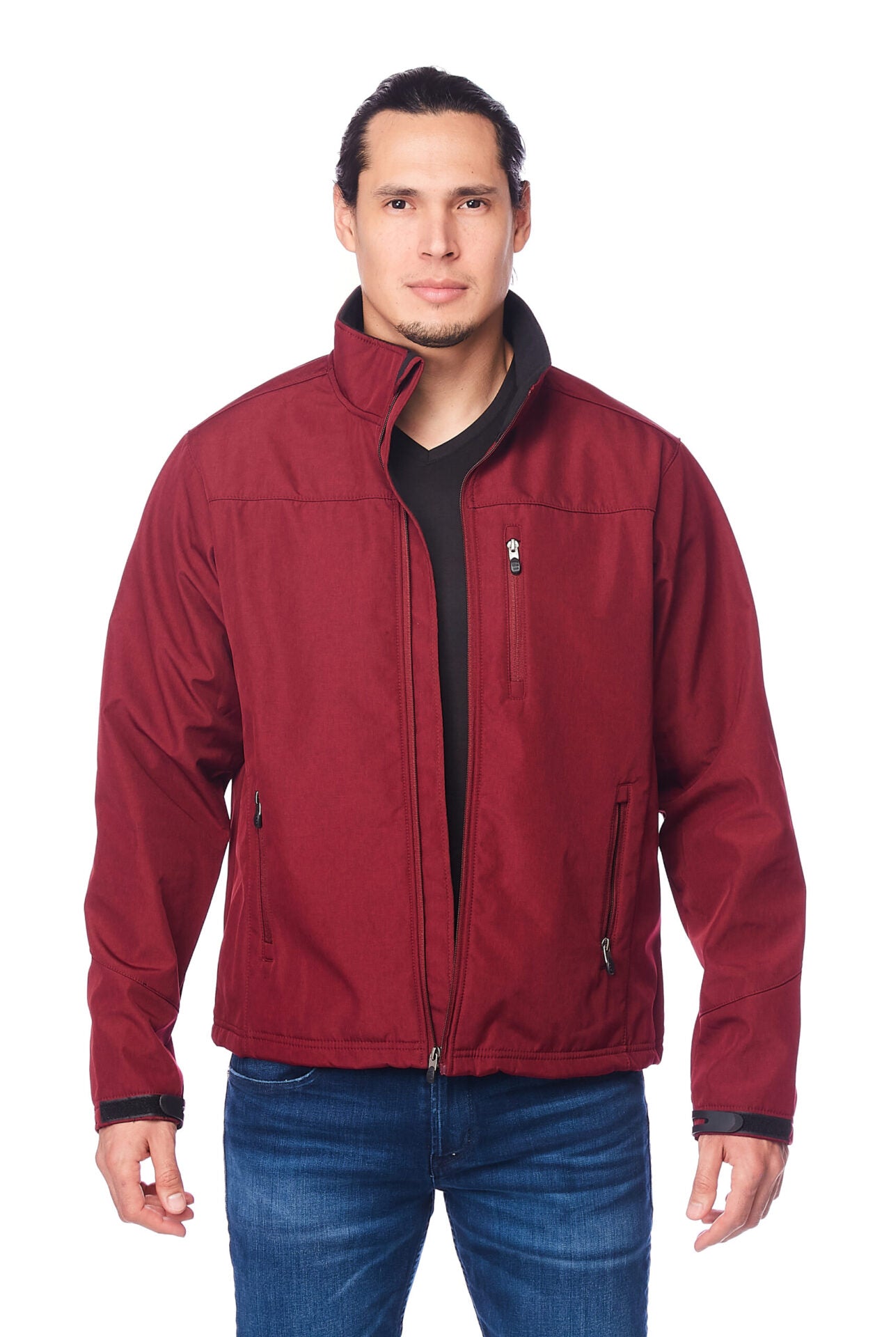 Men's Soft Shell Bonded Jacket-NJ650-BURGUNDY - Rodeo Clothing wholesale 