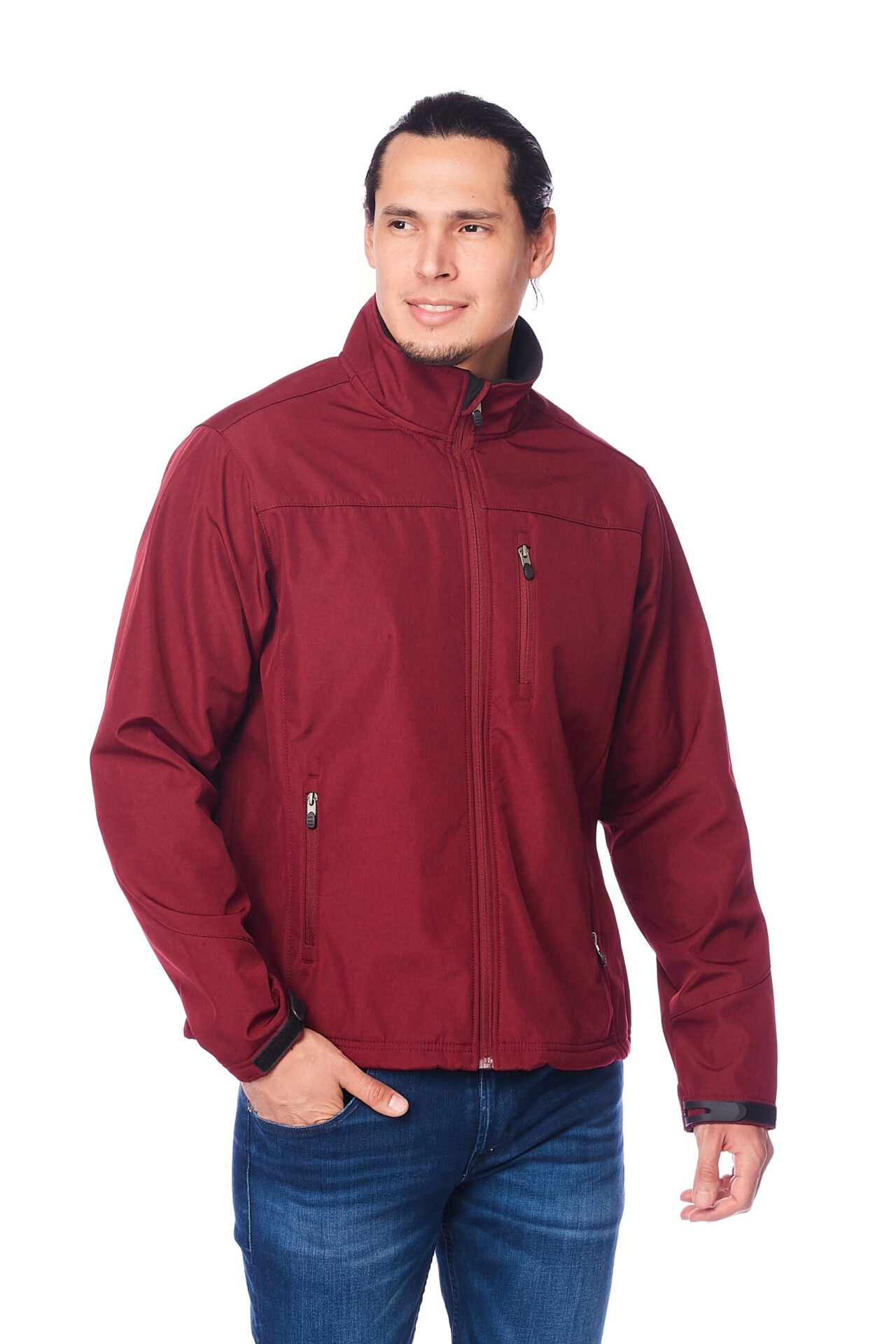 Men's Soft Shell Bonded Jacket-NJ650-BURGUNDY - Rodeo Clothing wholesale 