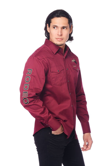 PS550-EMB-BURGUNDY - Rodeo Clothing wholesale 