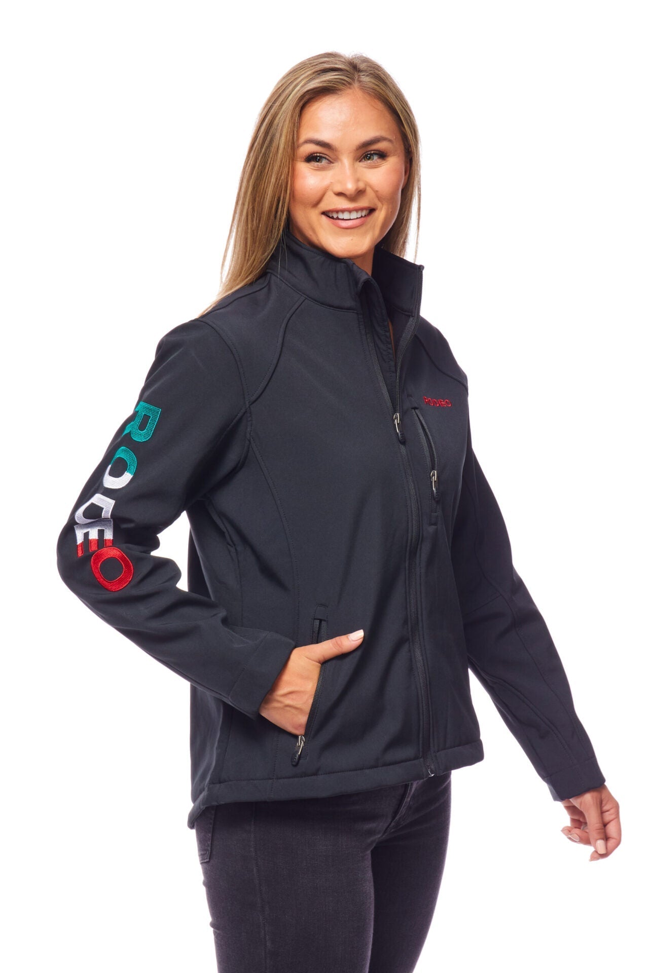 Women's Rodeo Embroidery Sports Jackets -LJ650-EMB-BLKMEX - Rodeo Clothing wholesale 