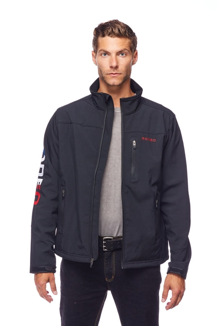Men's Soft Shell Bonded Jacket-NJ650-EMB-USA Flag - Rodeo Clothing wholesale 