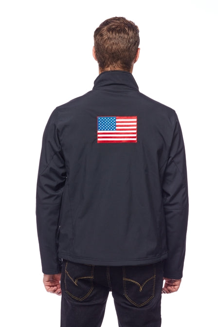 Men's Soft Shell Bonded Jacket-NJ650-EMB-USA Flag - Rodeo Clothing wholesale 