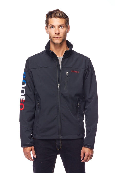 Men's Soft Shell Bonded Jacket-NJ650-EMB-USA Flag - Rodeo Clothing wholesale 