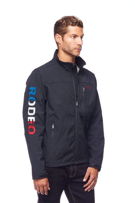 Men's Soft Shell Bonded Jacket-NJ650-EMB-USA Flag - Rodeo Clothing wholesale 