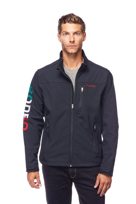 Men's Soft Shell Bonded Jacket-NJ650-EMB-BLACKMEX - Rodeo Clothing wholesale 