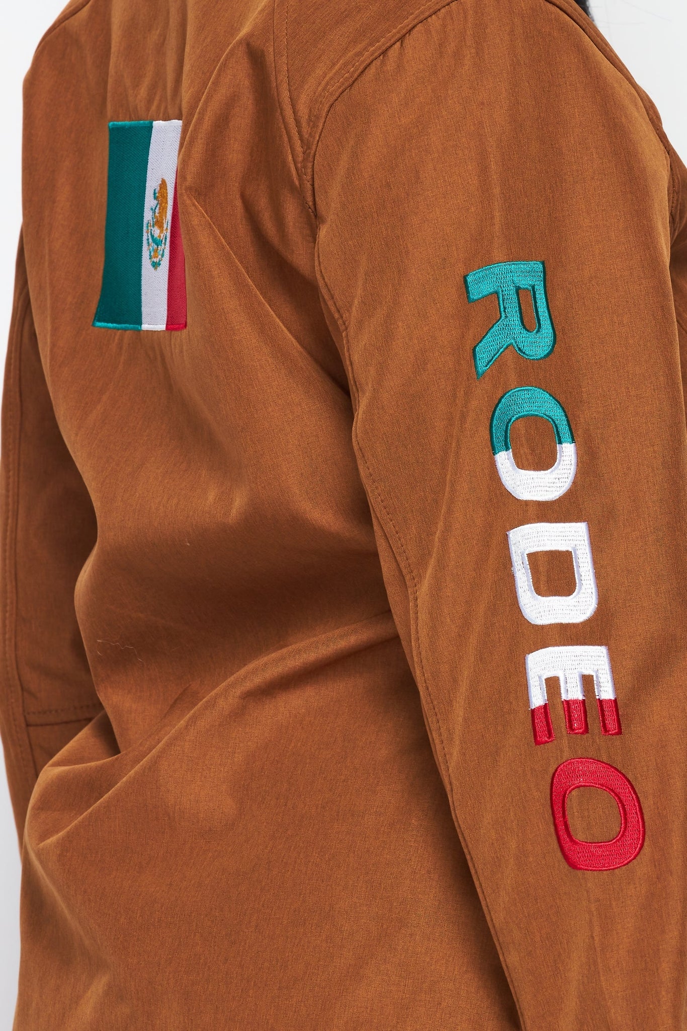 Women's Rodeo Embroidery Sports Jackets-LJ650-EMB-COGNAC/BLACK