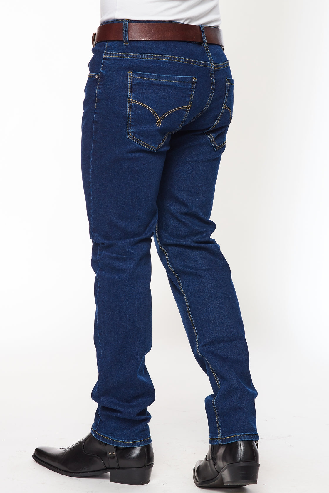 Men's Super Comfortable Super Skinny Fit Jeans-HLP-505 DKBLUE - Rodeo Clothing wholesale 