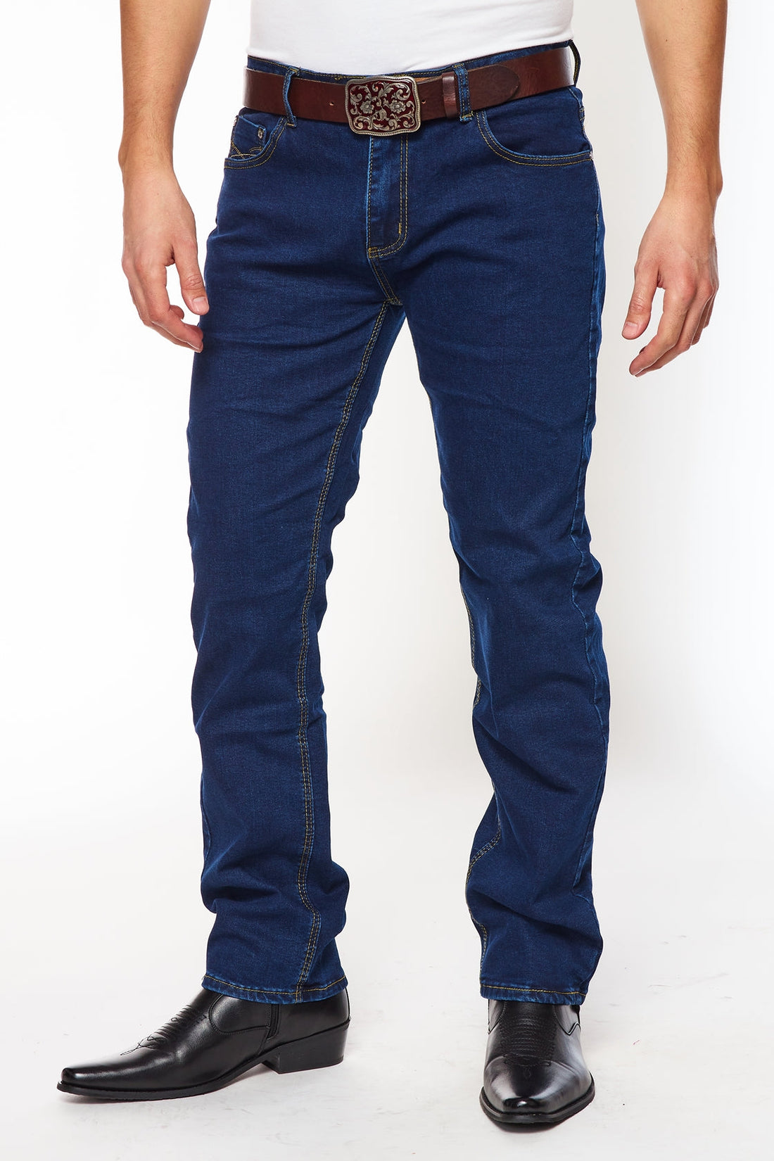 Men's Super Comfortable Super Skinny Fit Jeans-HLP-505 DKBLUE - Rodeo Clothing wholesale 