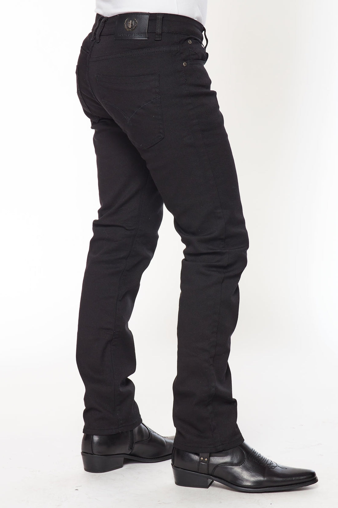 Men's Super Comfortable Skinny Fit Jeans-HLP-502 JET BLACK - Rodeo Clothing wholesale 