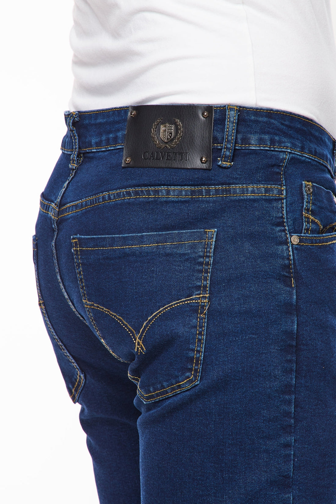 Men's Super Comfortable Skinny Fit Jeans-HLP-502 DKBLUE - Rodeo Clothing wholesale 