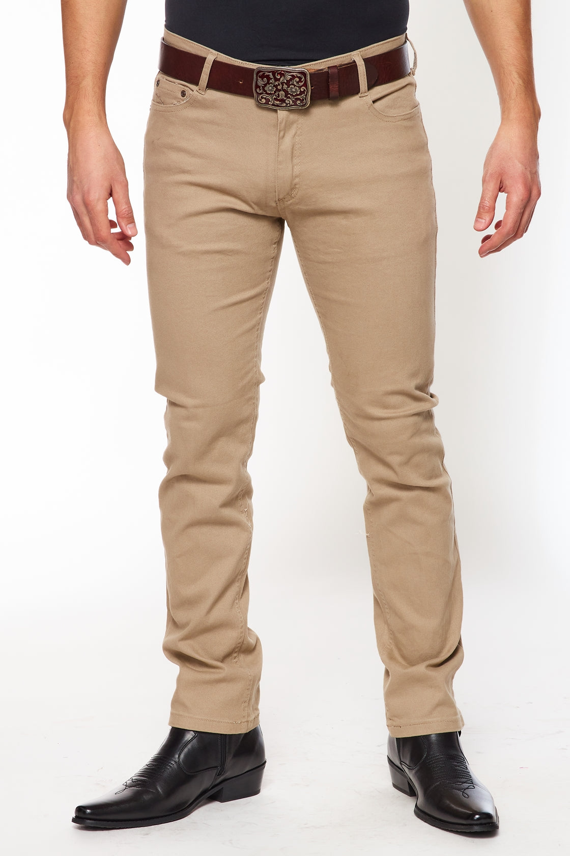 Men's Super Comfortable Super Skinny Fit Jeans-HLP-505 KHAKI - Rodeo Clothing wholesale 