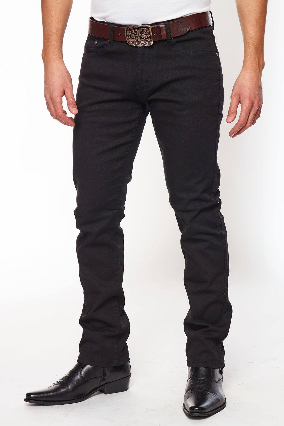Men's Super Comfortable Skinny Fit Jeans-HLP-502 JET BLACK - Rodeo Clothing wholesale 