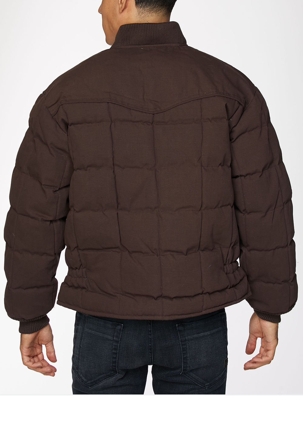 Men's Canvas Quilted Puffer Jacket-ACJ29-Brown - Rodeo Clothing wholesale 