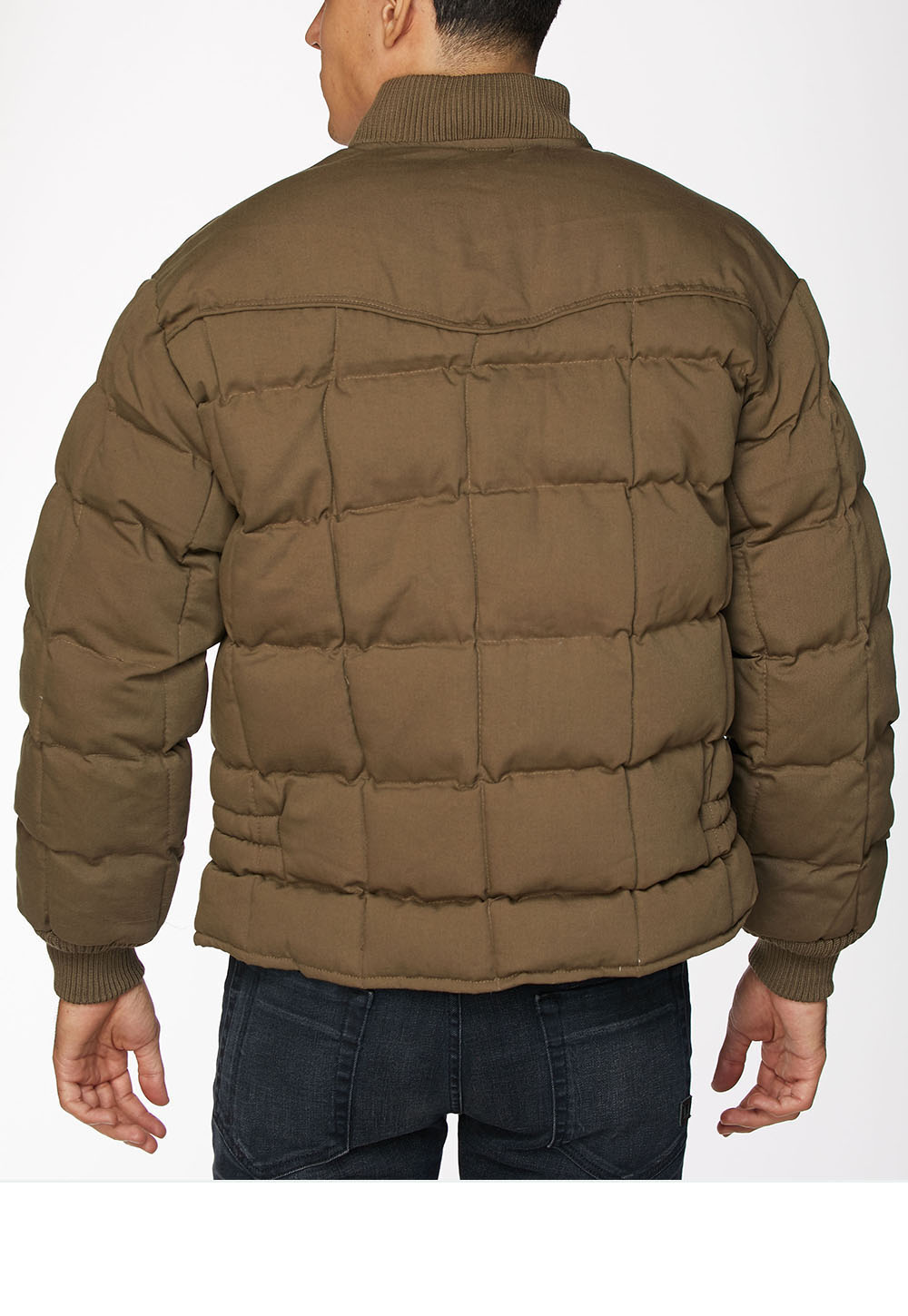 Men's Canvas Quilted Puffer Jacket-ACJ29-Mushroom - Rodeo Clothing wholesale 