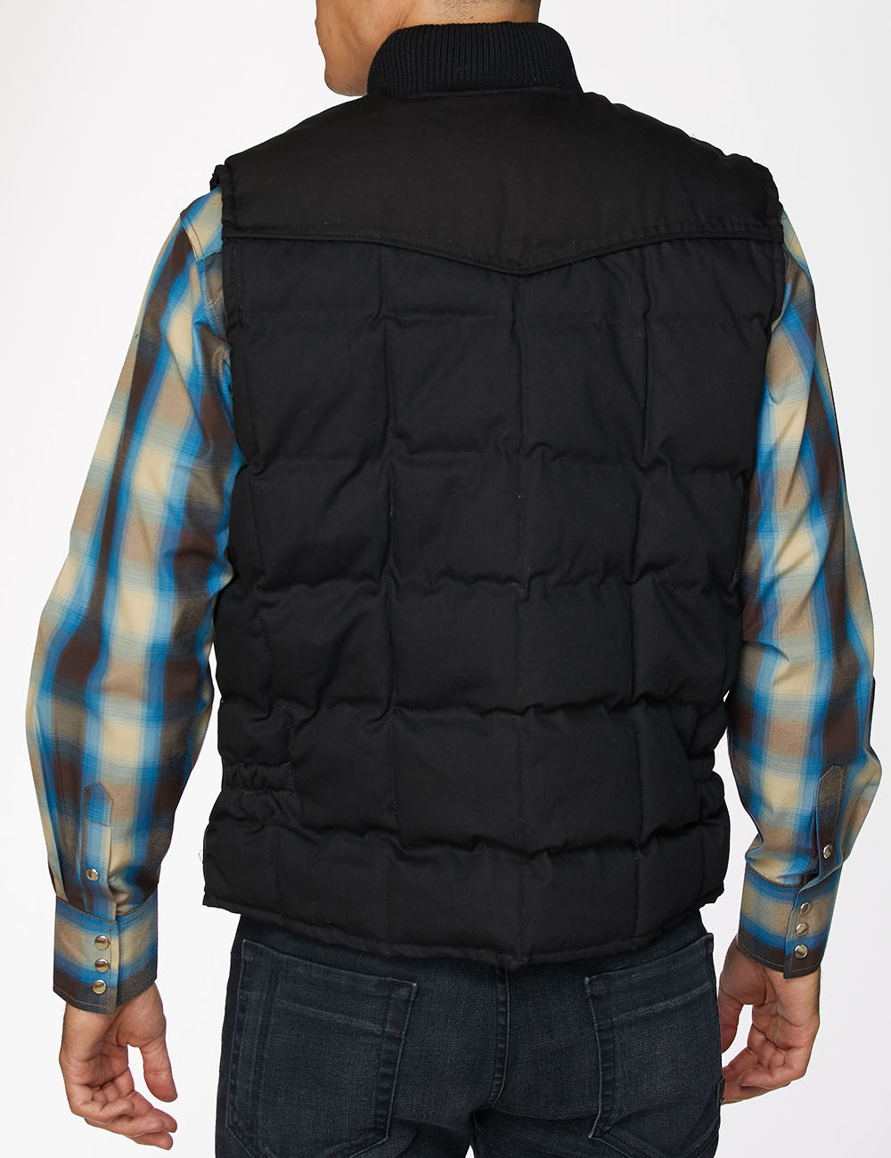Men's Canvas Quilted Sleeveless Vest-ACV29-Black - Rodeo Clothing wholesale 