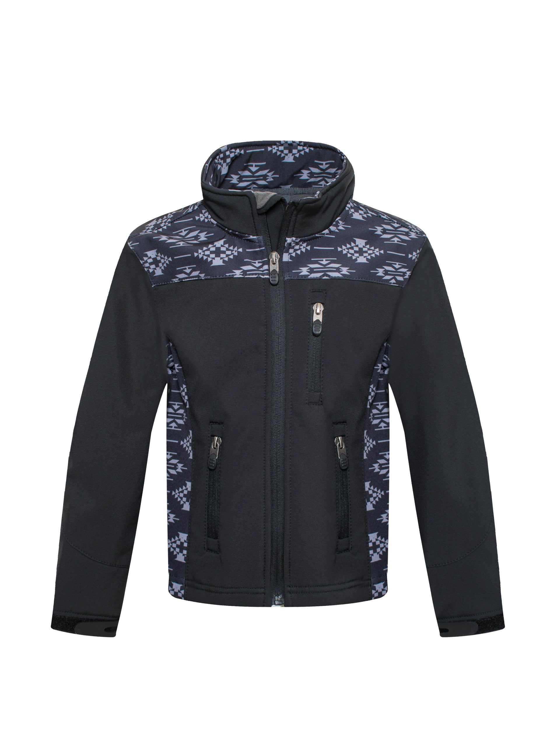 Boys Rodeo Embroidery Jacket-BNJ650-AZ-BLACK/GREY - Rodeo Clothing wholesale 