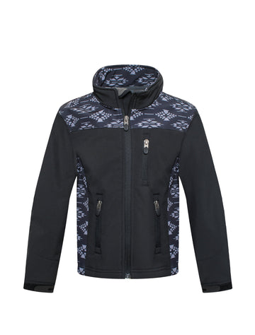 Boys Rodeo Embroidery Jacket-BNJ650-AZ-BLACK/GREY - Rodeo Clothing wholesale 