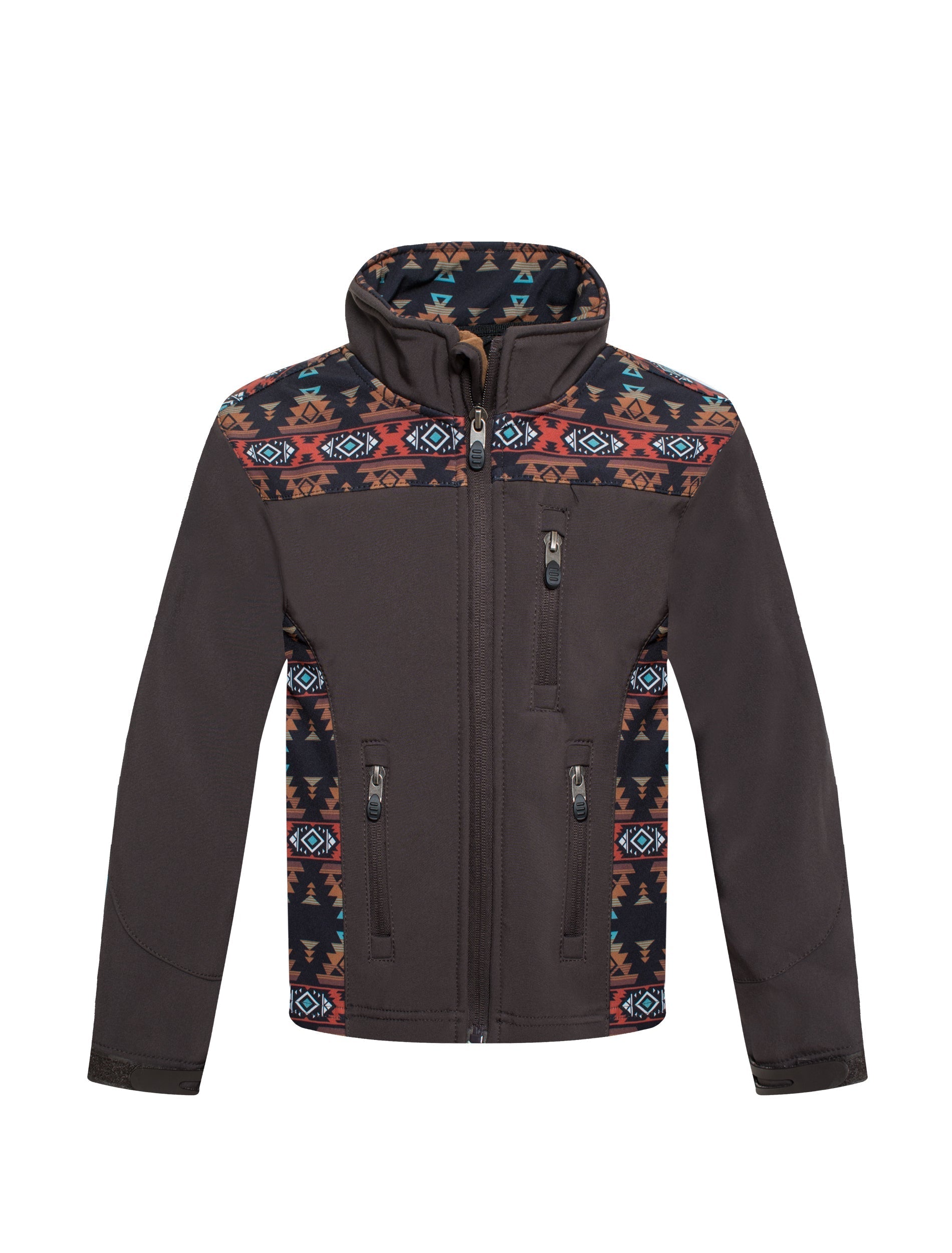 Boys Rodeo Embroidery Jacket-BNJ650-AZ-BROWN/RUST - Rodeo Clothing wholesale 