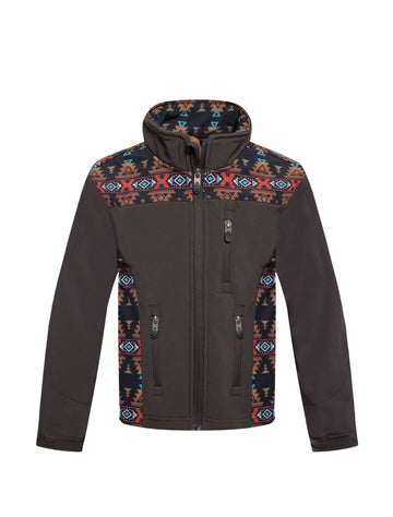 Boys Rodeo Embroidery Jacket-BNJ650-AZ-BROWN/RUST - Rodeo Clothing wholesale 