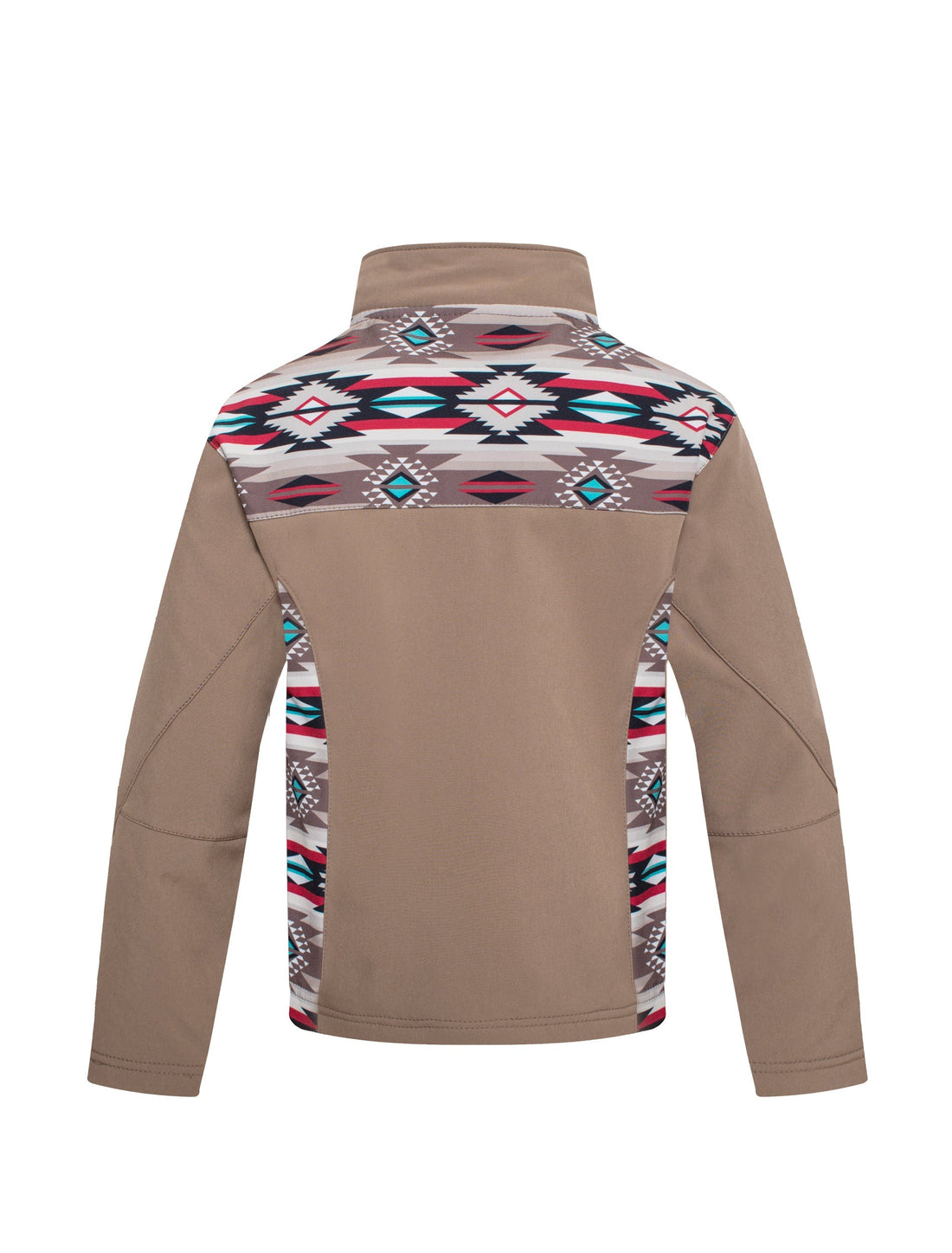 Boys Soft Shell Aztec Print Jacket -BNJ650-AZ-KHAKI/BROWN - Rodeo Clothing wholesale 