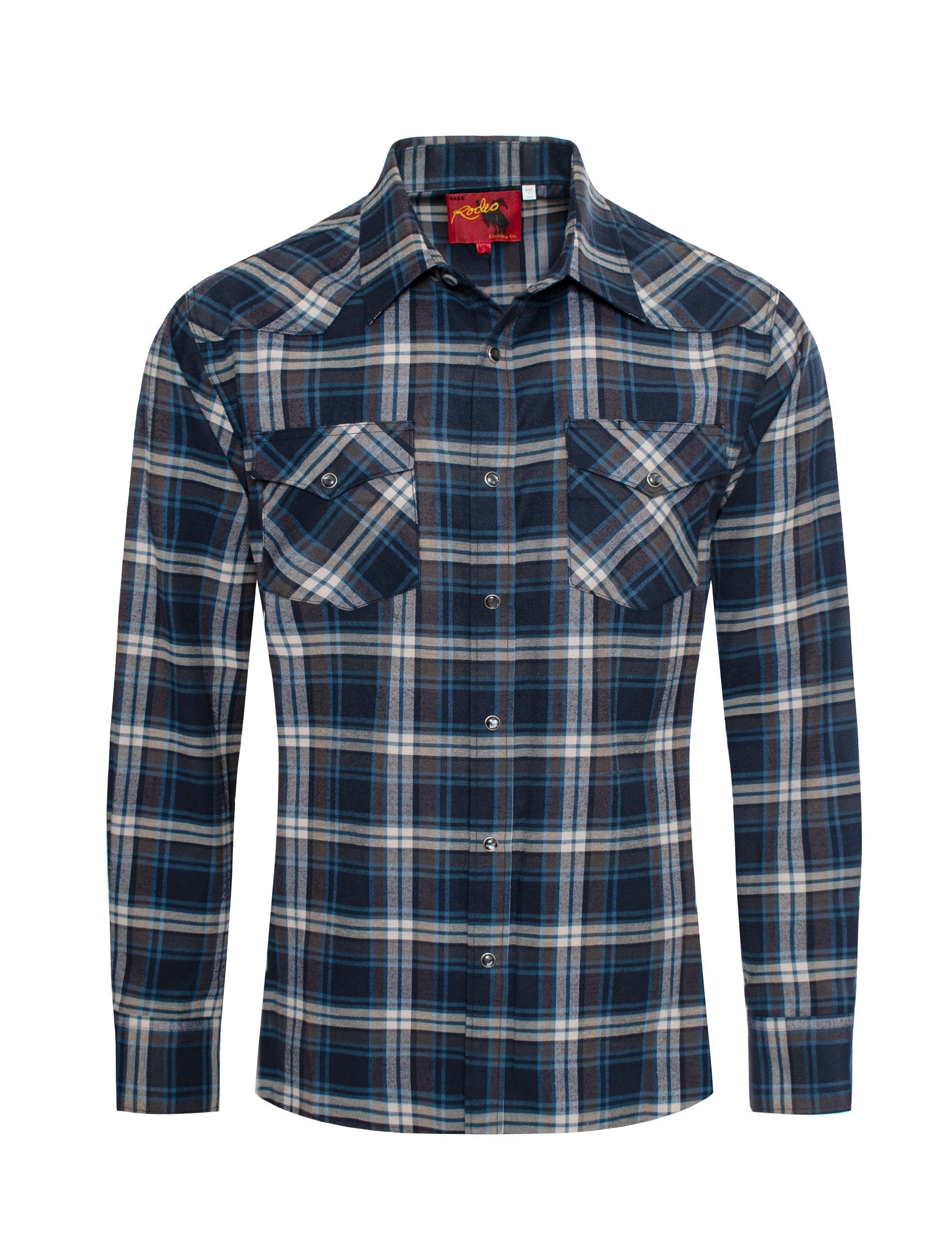 Men's Western Flannel Shirts With Snap Buttons-FLS300-308 - Rodeo Clothing wholesale 