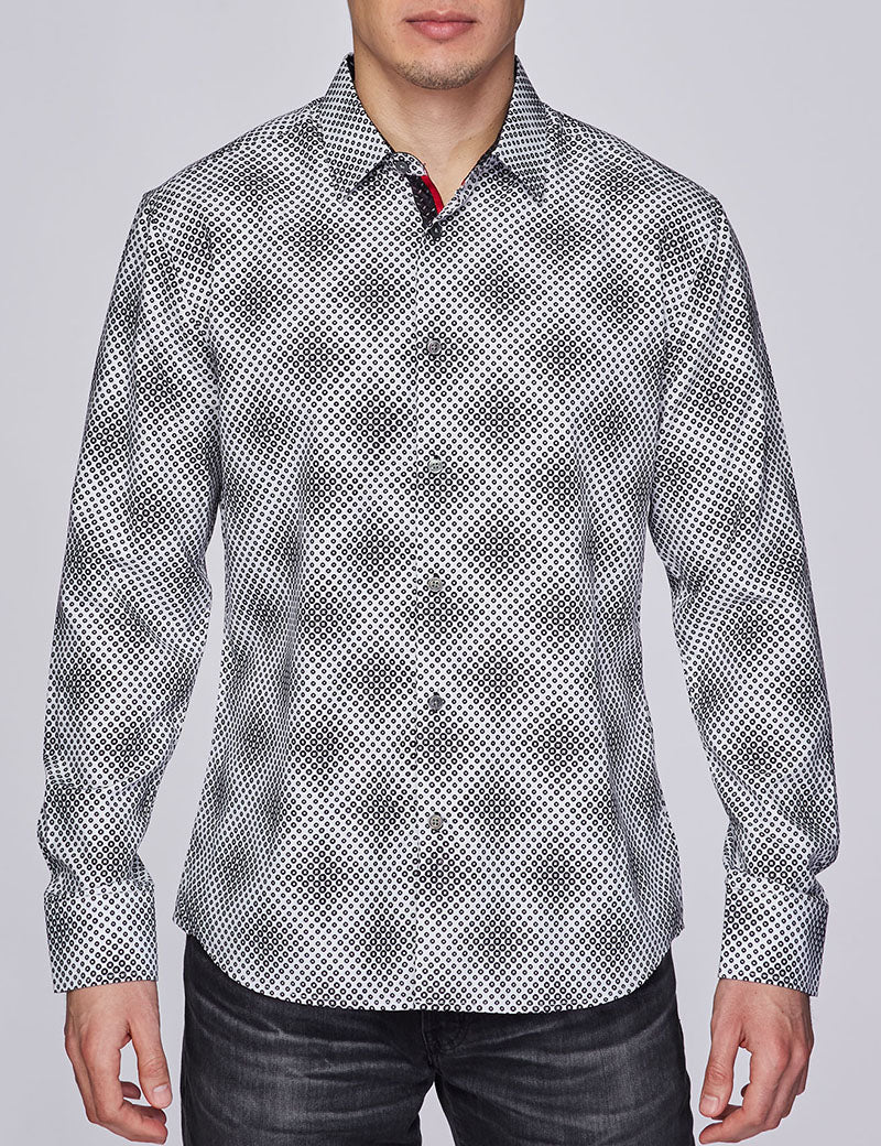 Mens Luxury Brand Printed Silk Like Shirts-HLS2002L-267