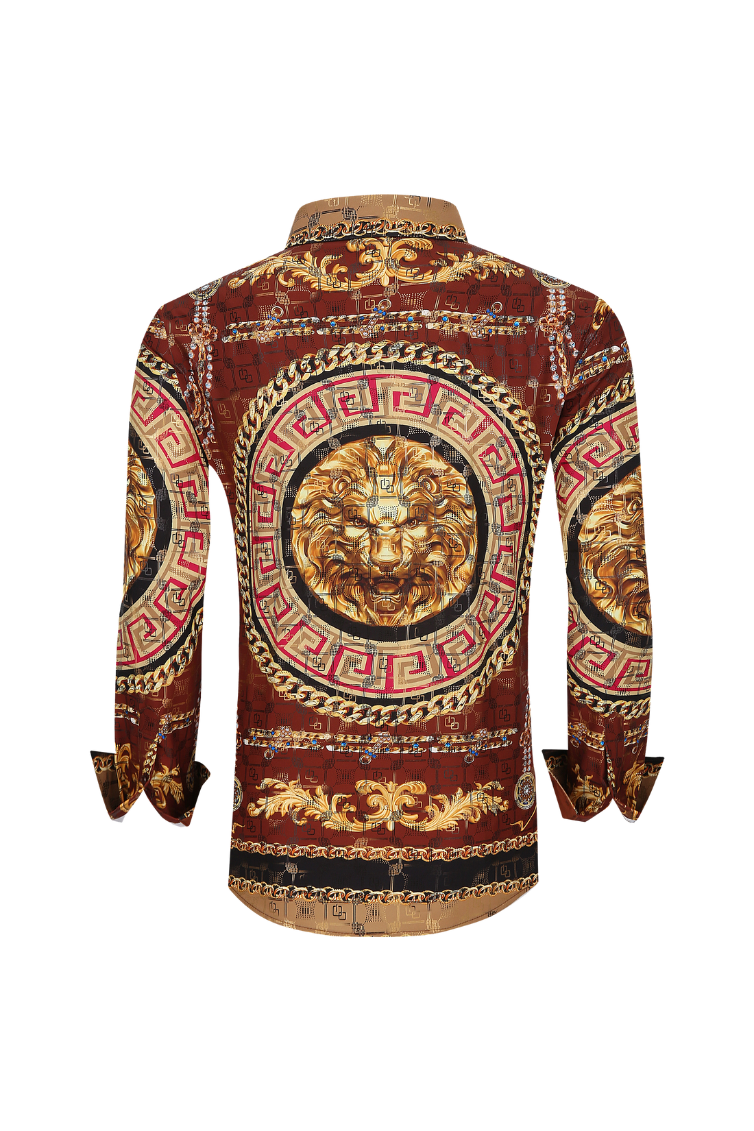 Mens Luxury Brand Printed Silk Like Shirts-HLS2002L-503 - Rodeo Clothing wholesale 