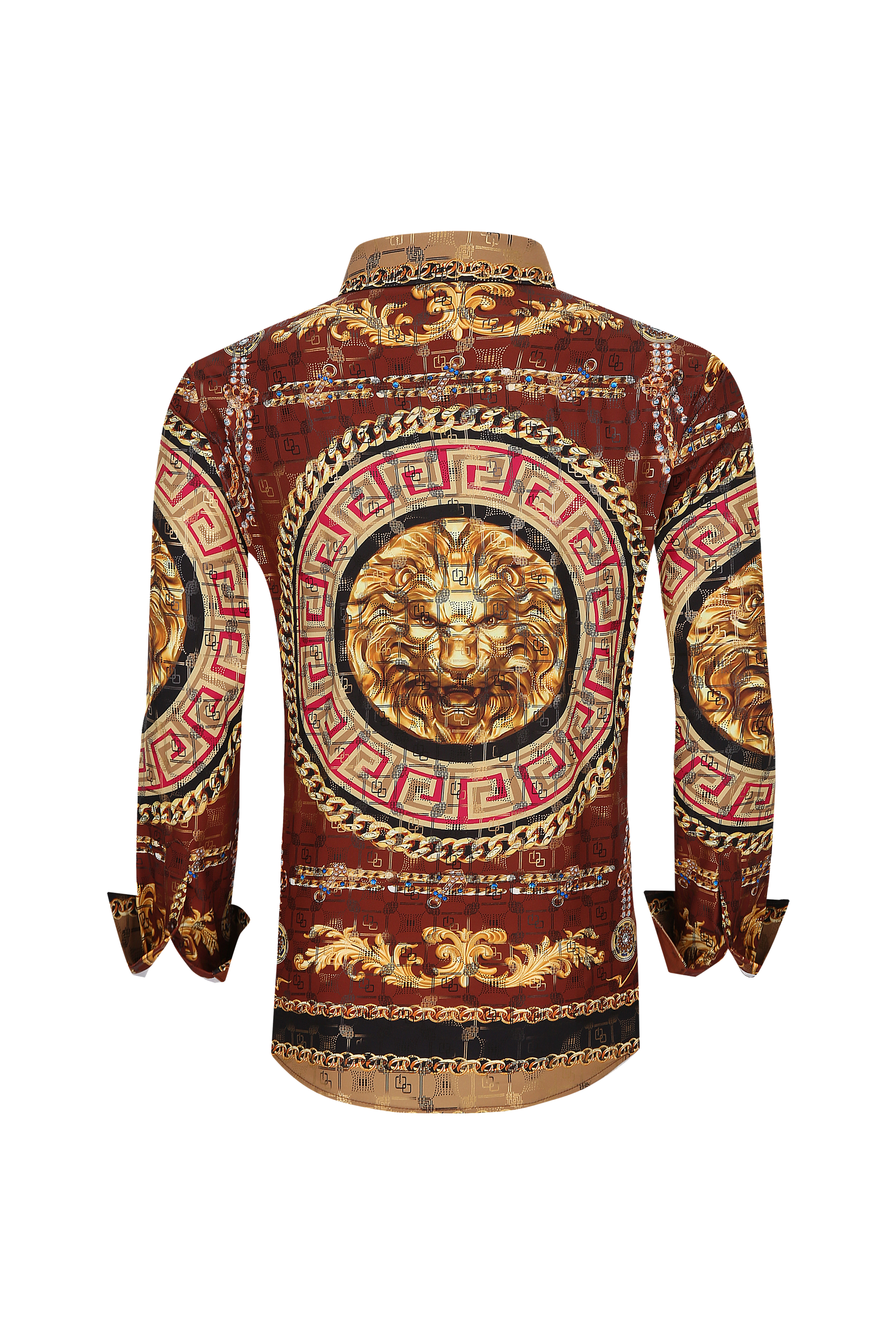 Mens Luxury Brand Printed Silk Like Shirts-HLS2002L-503 - Rodeo Clothing wholesale 
