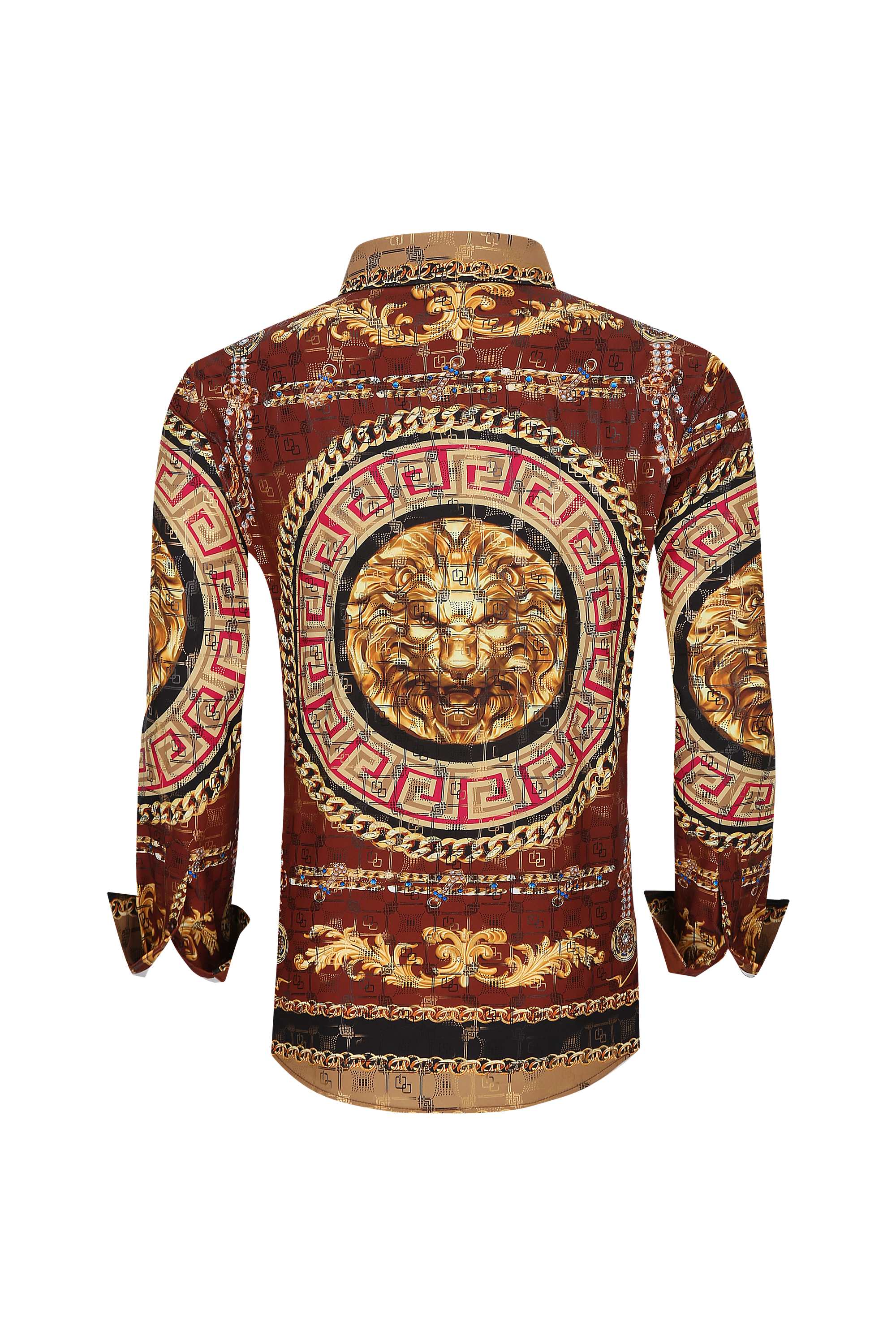 Mens Luxury Brand Printed Silk Like Shirts-HLS2002L-503 - Rodeo Clothing wholesale 