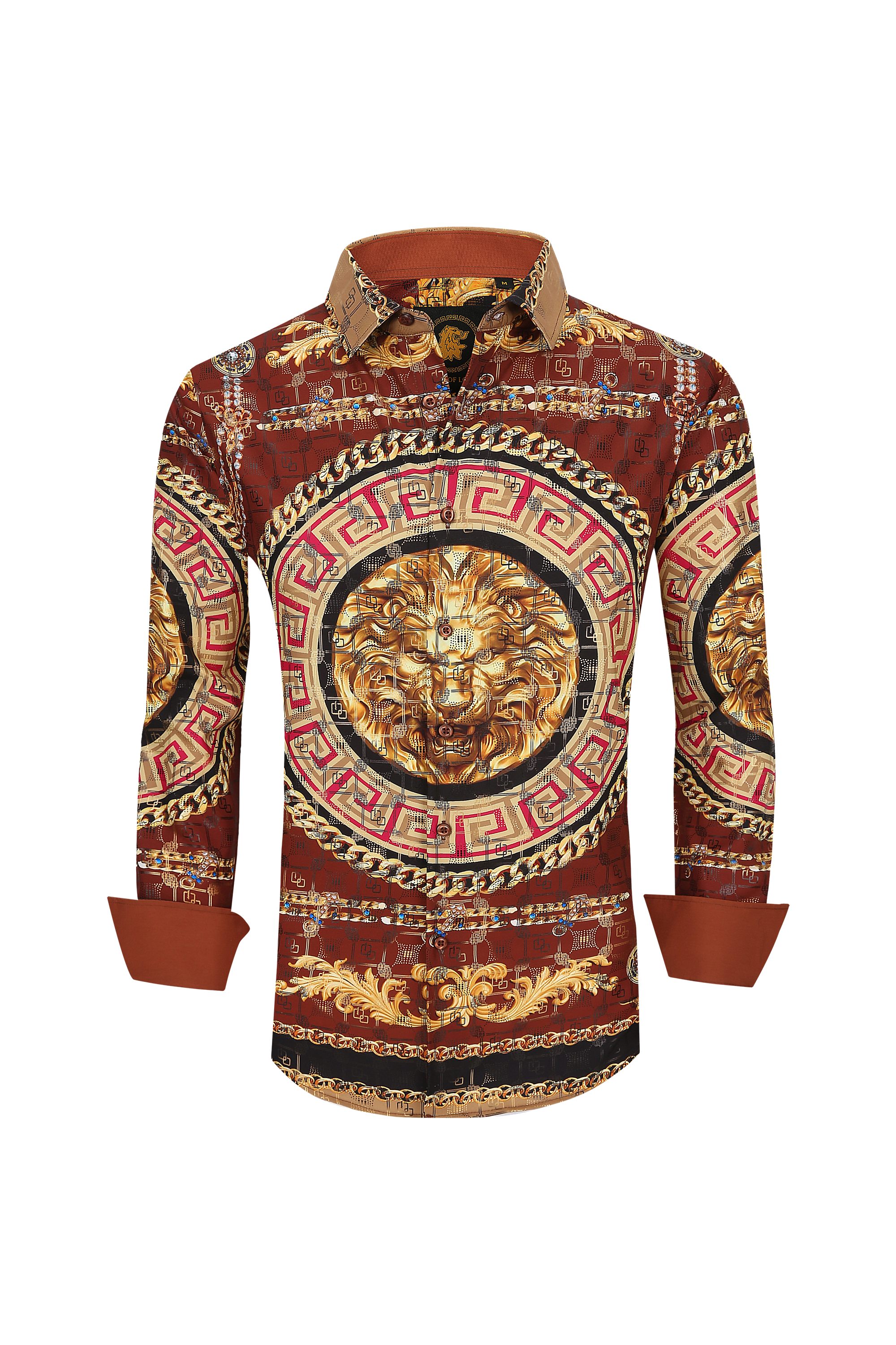 Mens Luxury Brand Printed Silk Like Shirts-HLS2002L-503 - Rodeo Clothing wholesale 