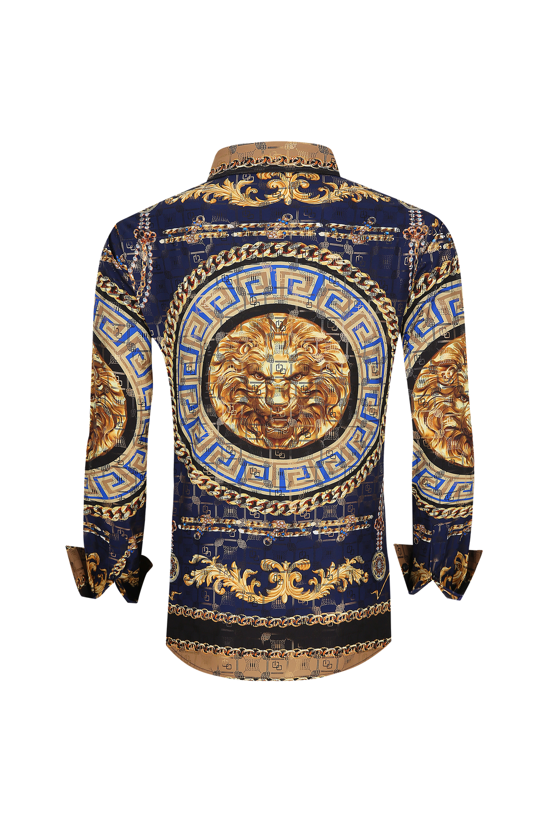 Mens Luxury Brand Printed Silk Like Shirts-HLS2002L-504 - Rodeo Clothing wholesale 