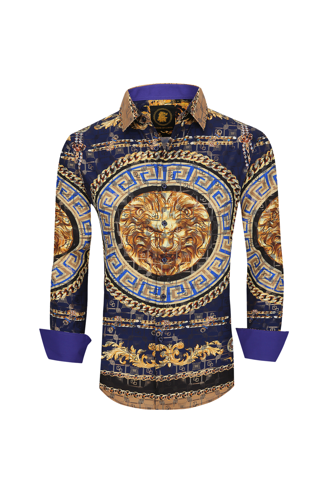 Mens Luxury Brand Printed Silk Like Shirts-HLS2002L-504 - Rodeo Clothing wholesale 