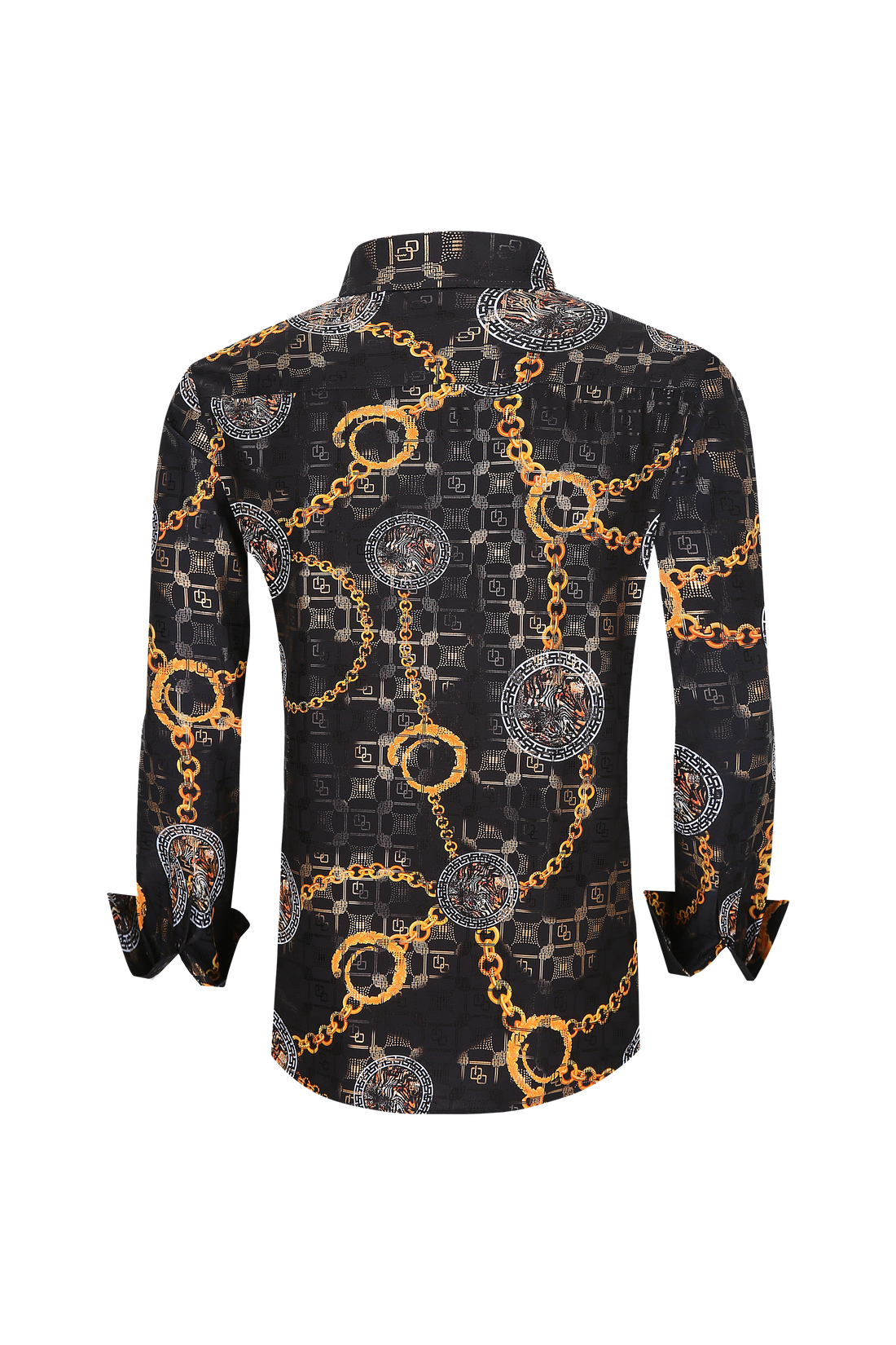 Mens Luxury Brand Printed Silk Like Shirts-HLS2002L-505 - Rodeo Clothing wholesale 