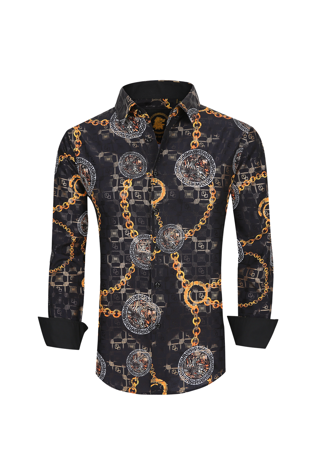 Mens Luxury Brand Printed Silk Like Shirts-HLS2002L-505 - Rodeo Clothing wholesale 