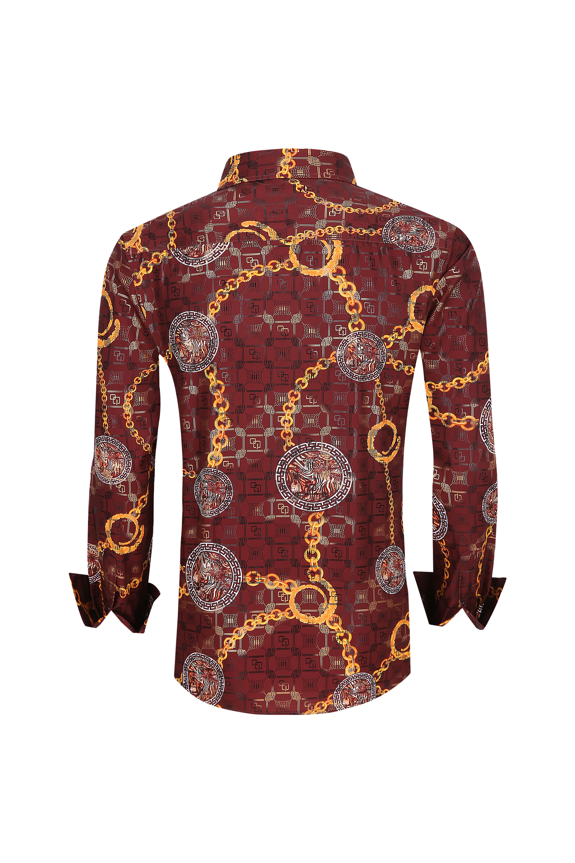 Mens Luxury Brand Printed Silk Like Shirts-HLS2002L-507 - Rodeo Clothing wholesale 