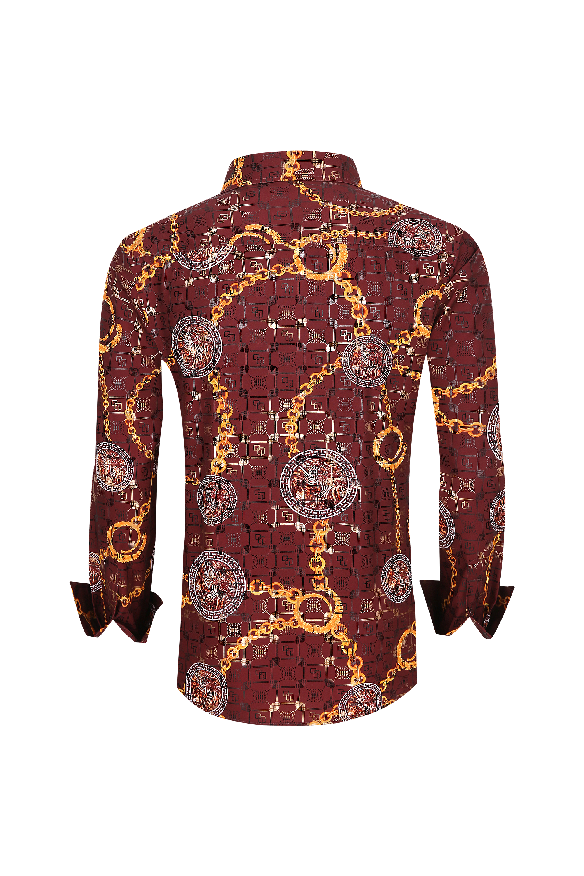 Mens Luxury Brand Printed Silk Like Shirts-HLS2002L-507 - Rodeo Clothing wholesale 