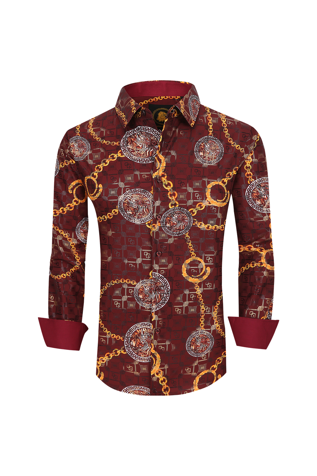 Mens Luxury Brand Printed Silk Like Shirts-HLS2002L-507 - Rodeo Clothing wholesale 