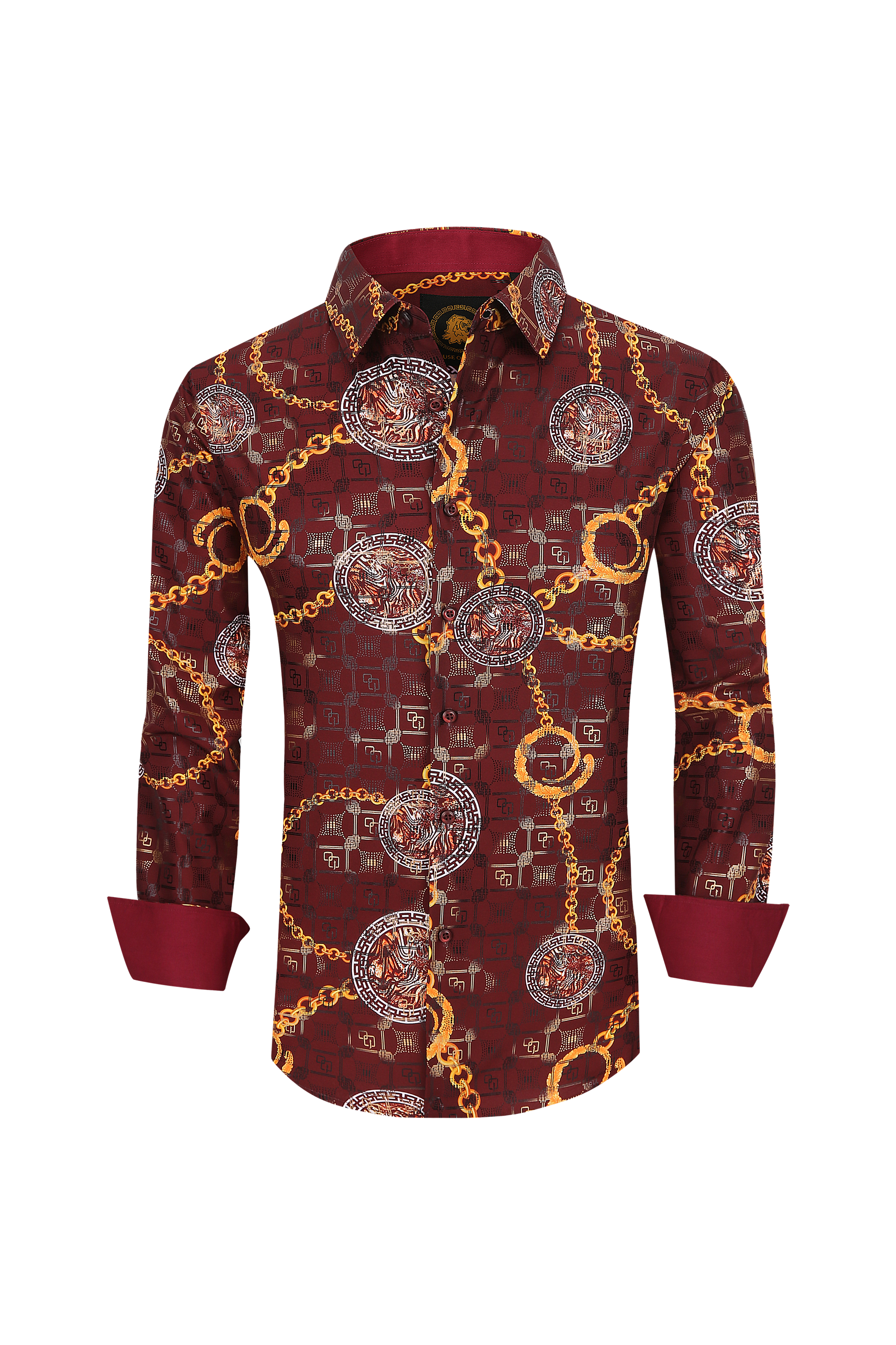 Mens Luxury Brand Printed Silk Like Shirts-HLS2002L-507 - Rodeo Clothing wholesale 