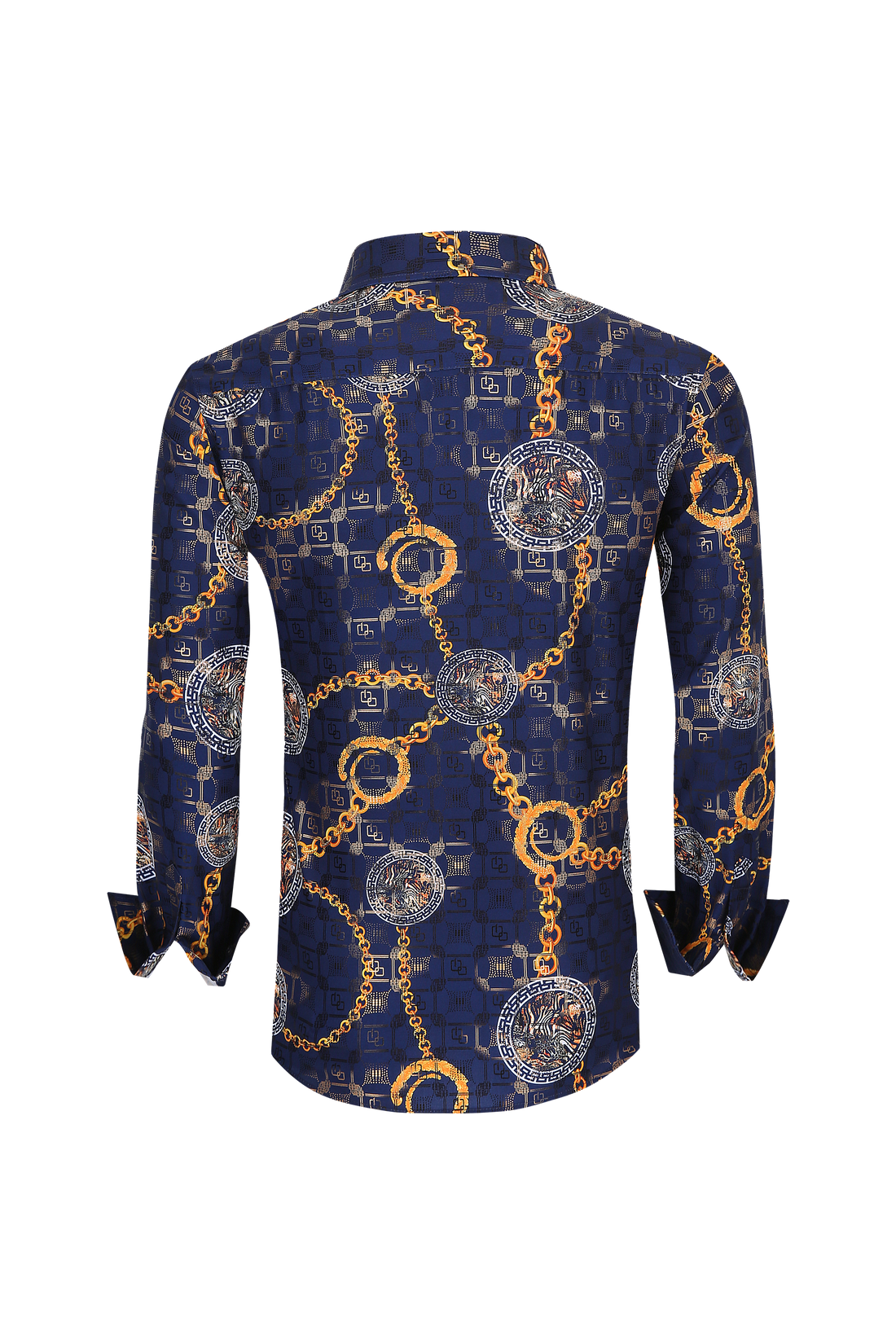 Mens Luxury Brand Printed Silk Like Shirts-HLS2002L-508 - Rodeo Clothing wholesale 