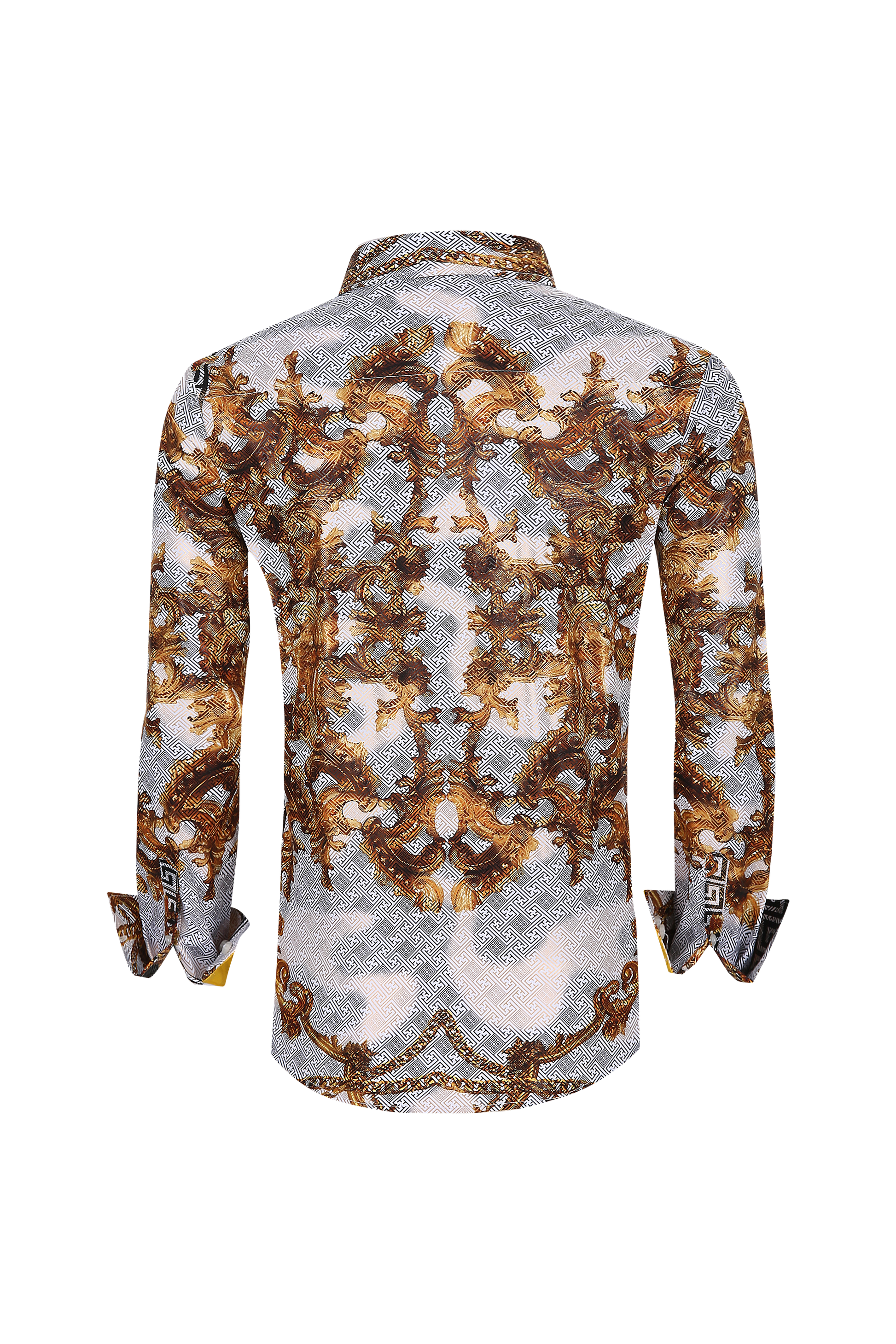 Mens Luxury Brand Printed Silk Like Shirts-HLS2002L-509 - Rodeo Clothing wholesale 