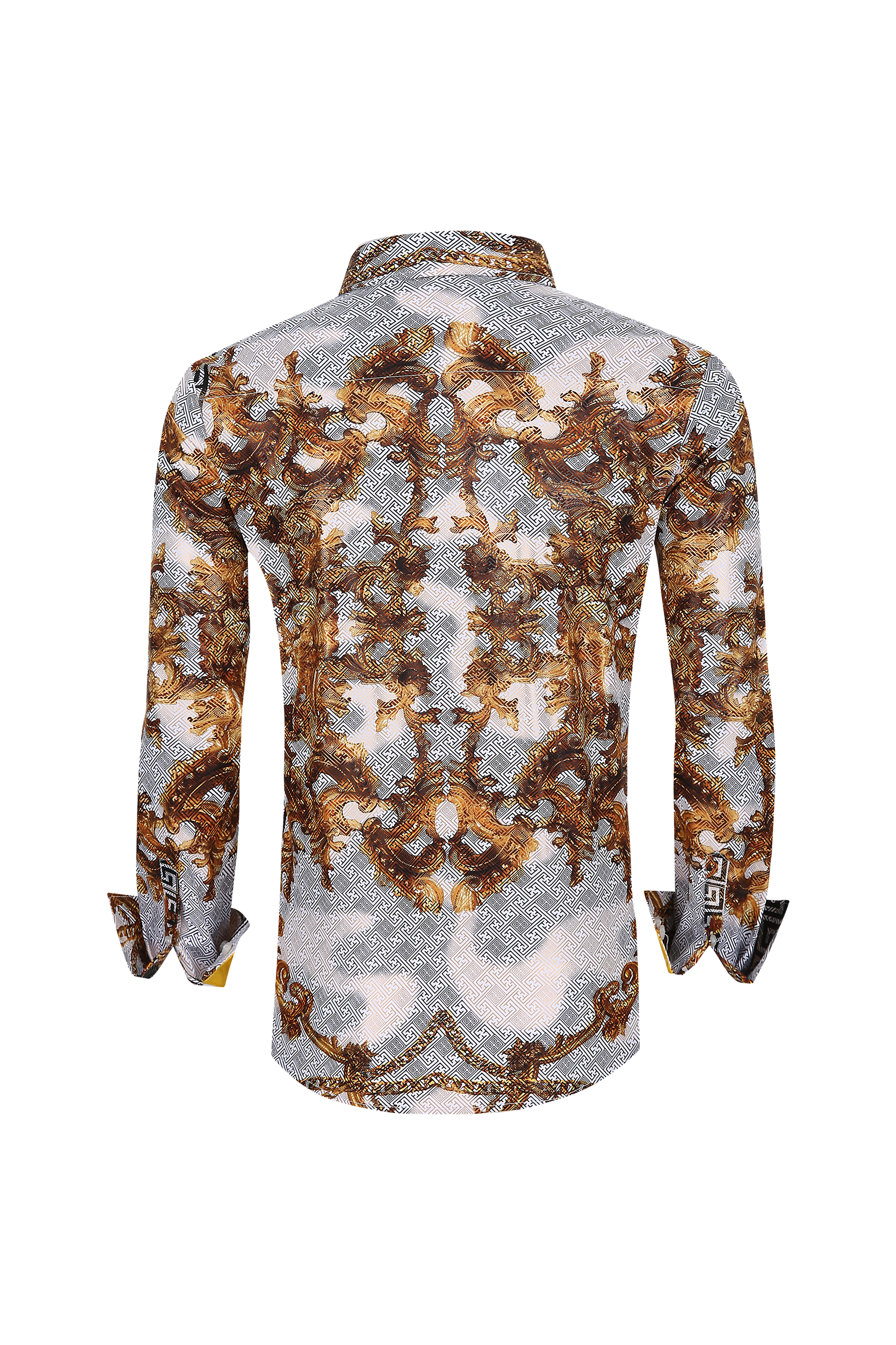 Mens Luxury Brand Printed Silk Like Shirts-HLS2002L-509 - Rodeo Clothing wholesale 