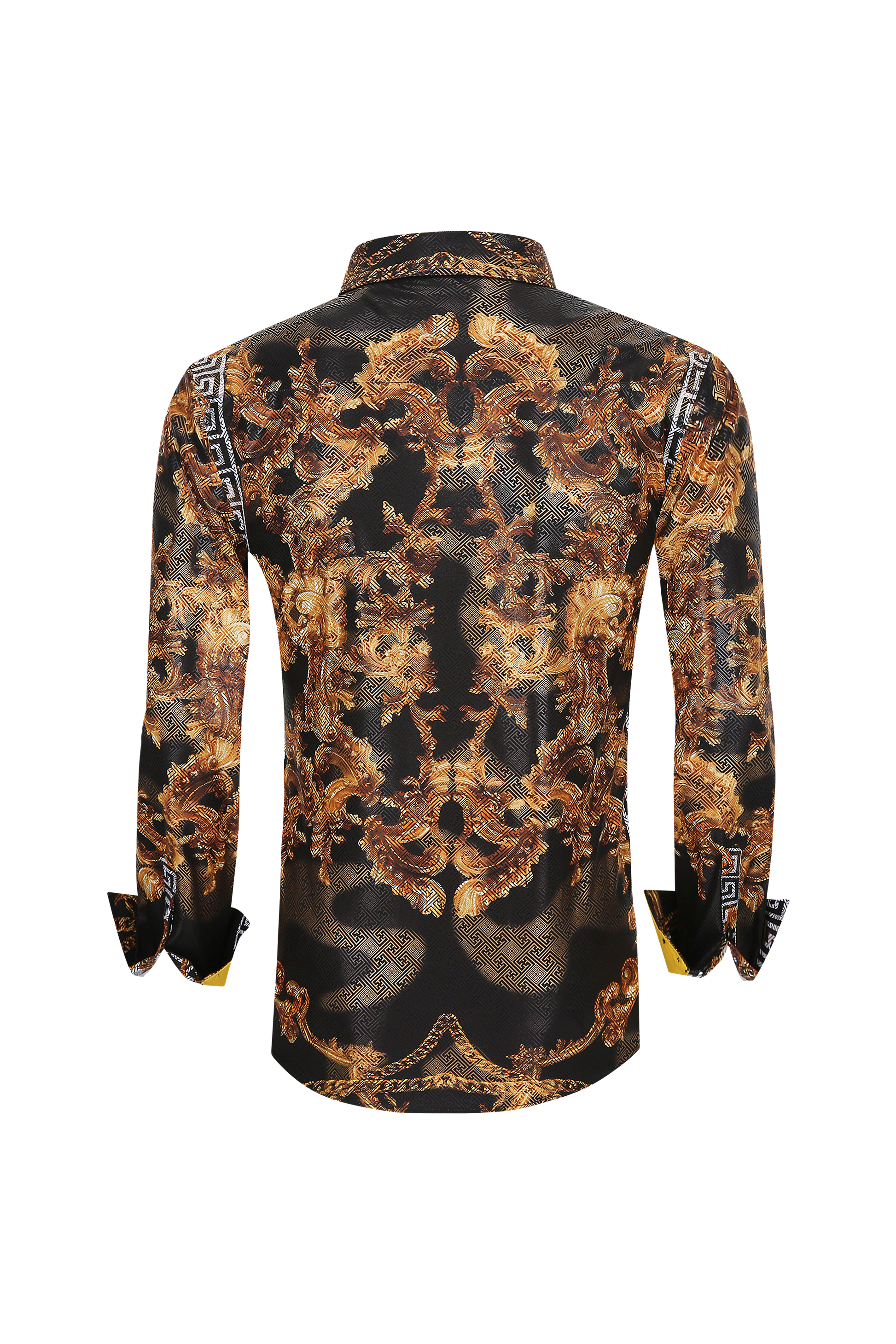 Mens Luxury Brand Printed Silk Like Shirts-HLS2002L-510 - Rodeo Clothing wholesale 