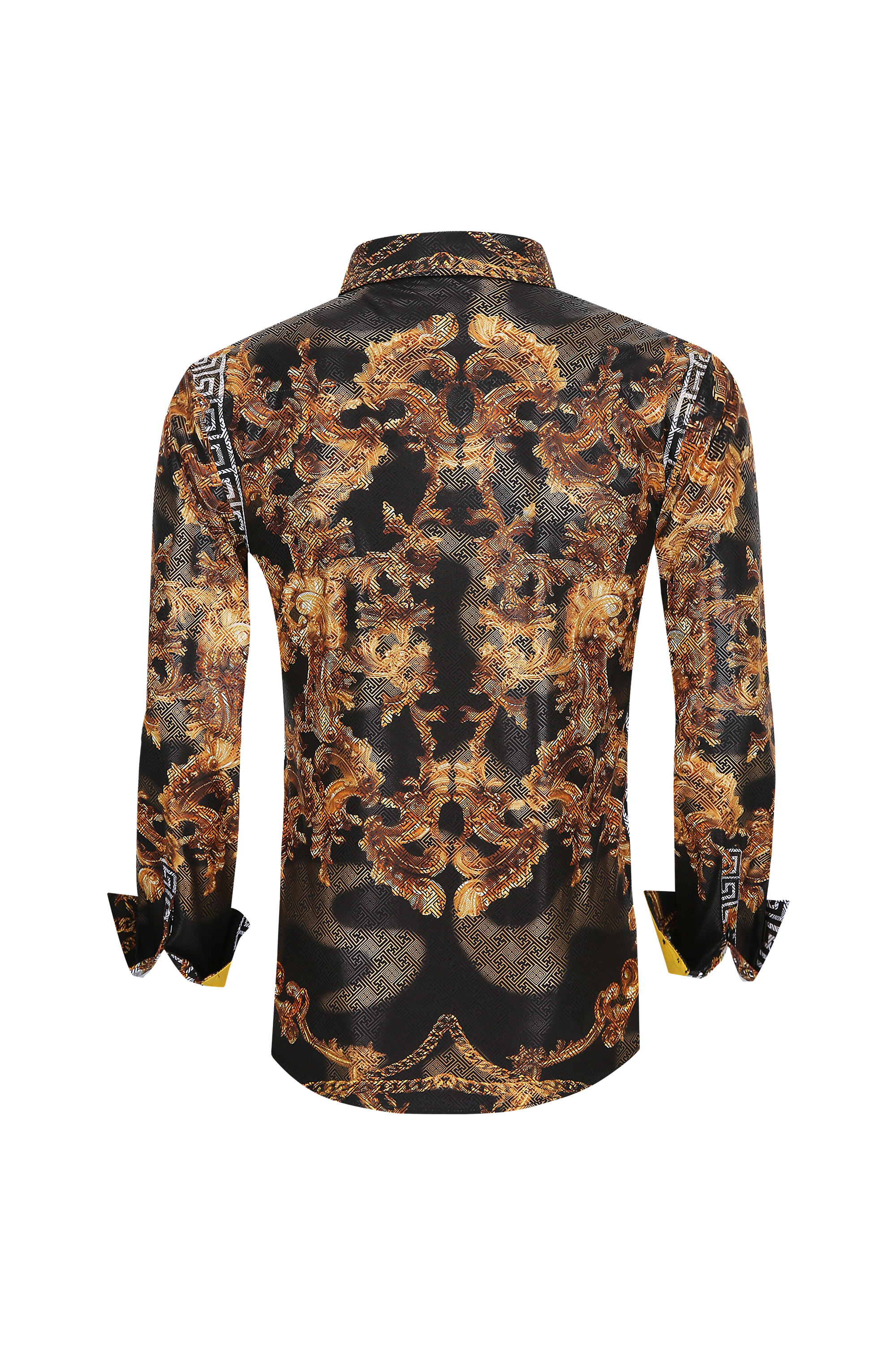 Mens Luxury Brand Printed Silk Like Shirts-HLS2002L-510 - Rodeo Clothing wholesale 
