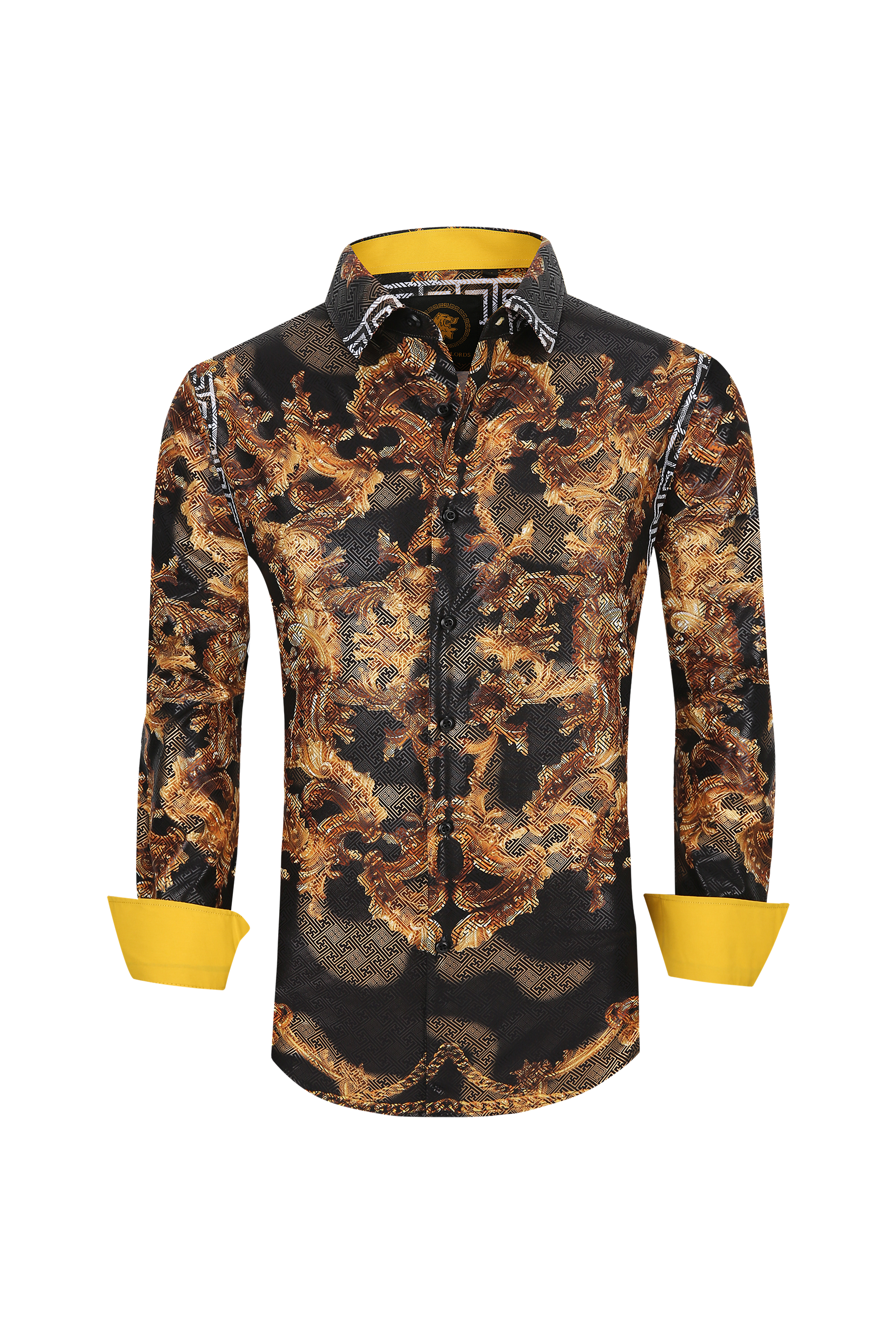 Mens Luxury Brand Printed Silk Like Shirts-HLS2002L-510 - Rodeo Clothing wholesale 