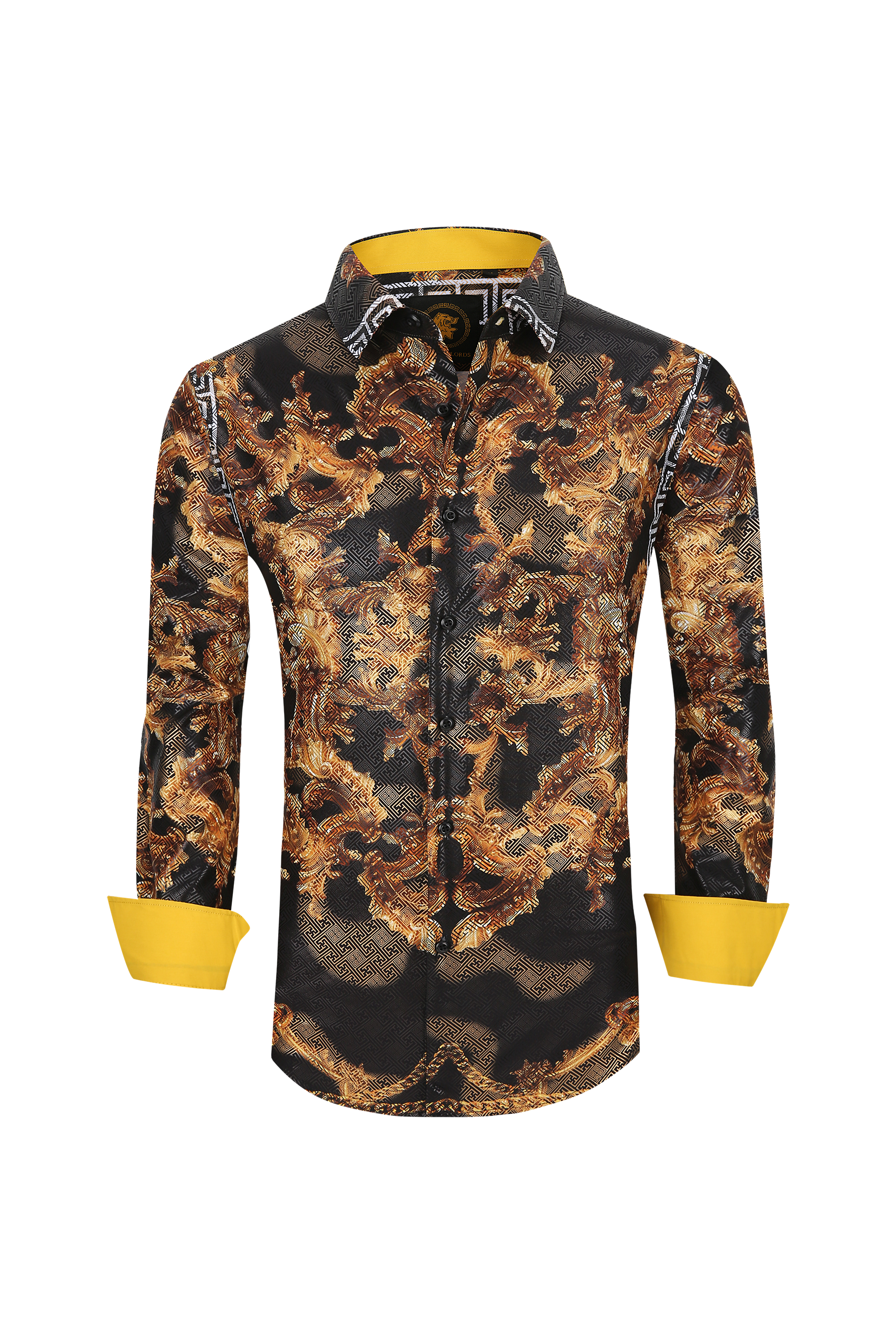 Mens Luxury Brand Printed Silk Like Shirts-HLS2002L-510 - Rodeo Clothing wholesale 