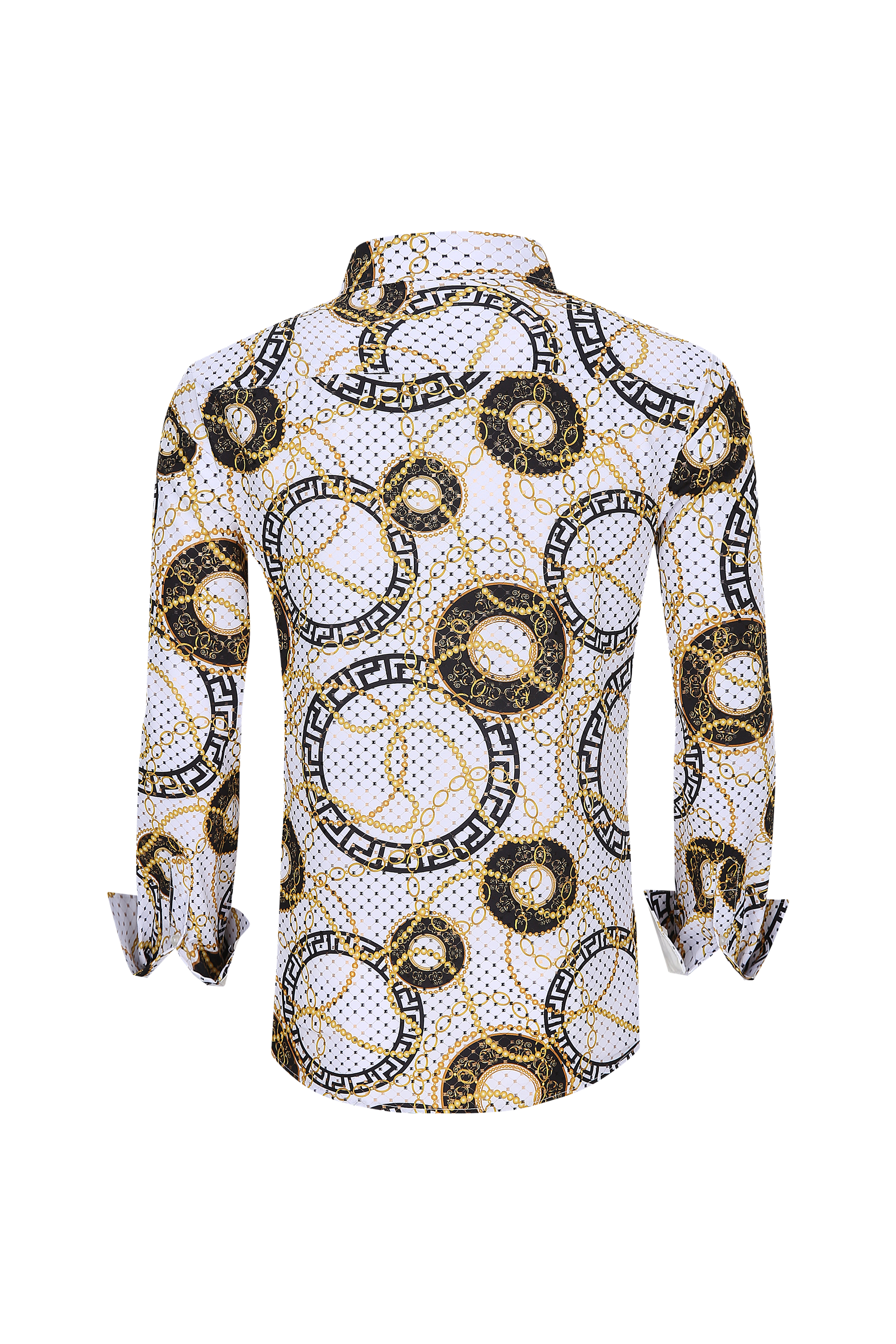 Mens Luxury Brand Printed Silk Like Shirts-HLS2002L-513 - Rodeo Clothing wholesale 